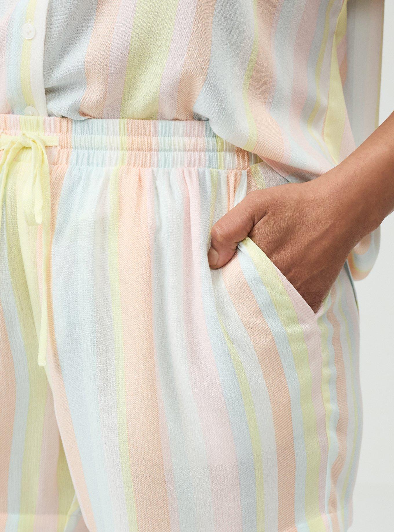 Pull-On Gauze High-Rise Short, POLLY STRIPE MULTI, alternate