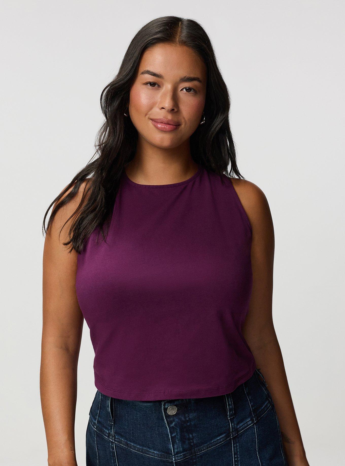 Foxy High Neck Lace-Up Tank, WINTER BLOOM, alternate