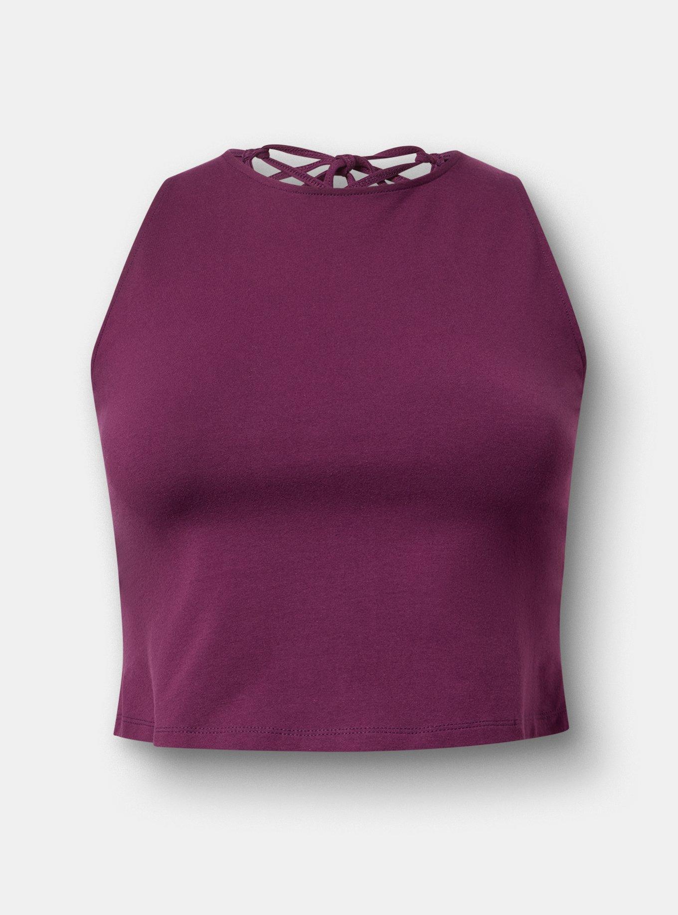 Foxy High Neck Lace-Up Tank, WINTER BLOOM, flat
