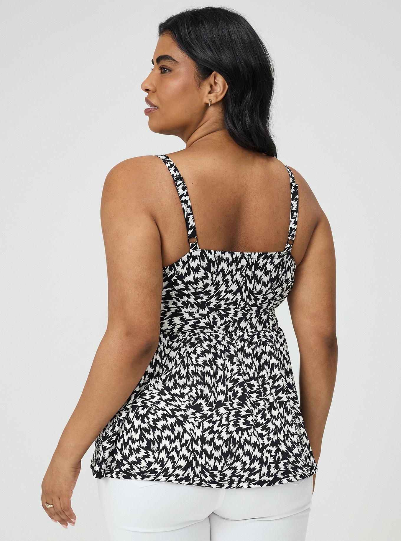 Beaded Keyhole Babydoll Top, WHIRLWIND BLACK, alternate