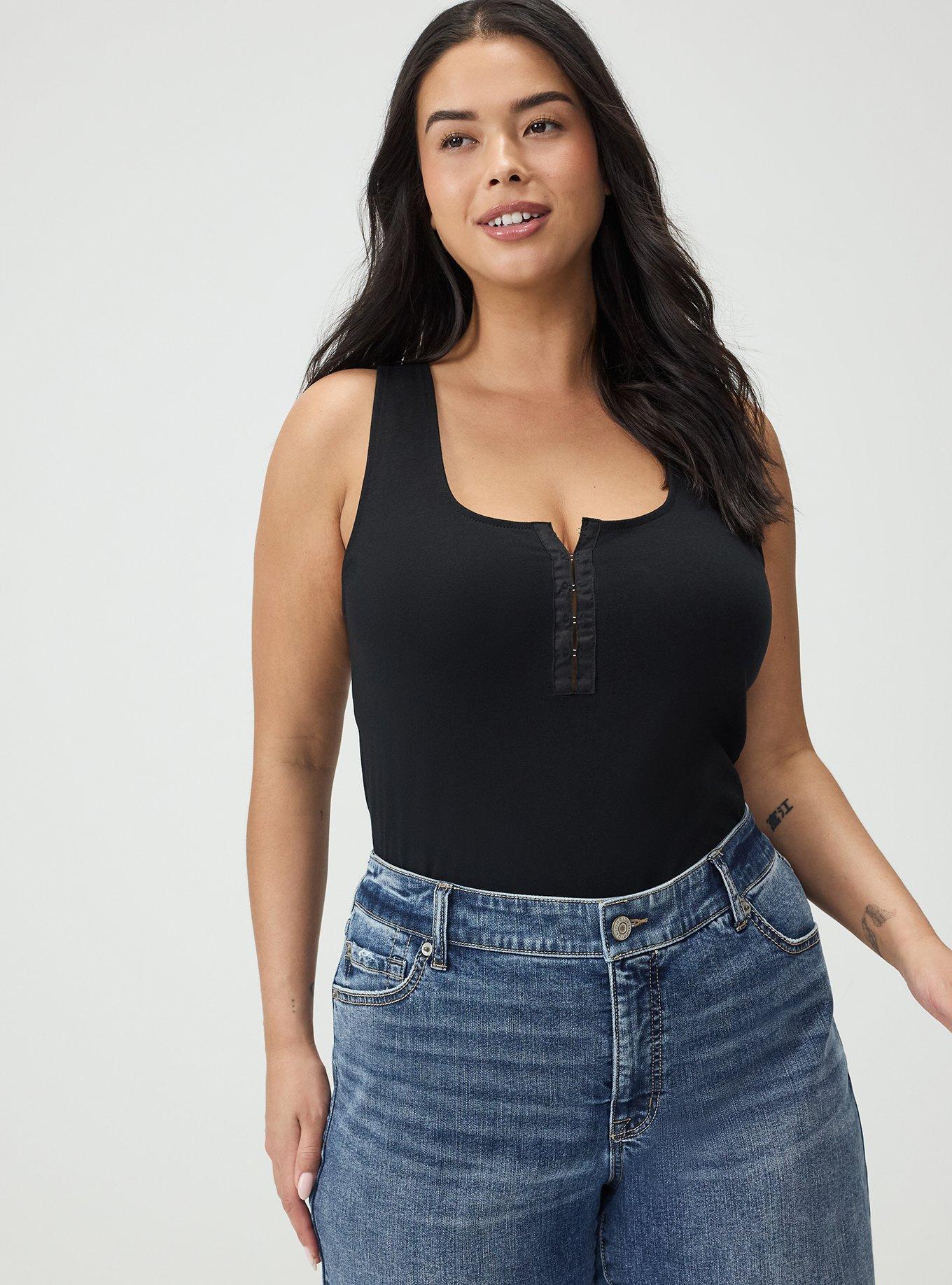 Foxy Scoop Hook & Eye Tank, DEEP BLACK, alternate