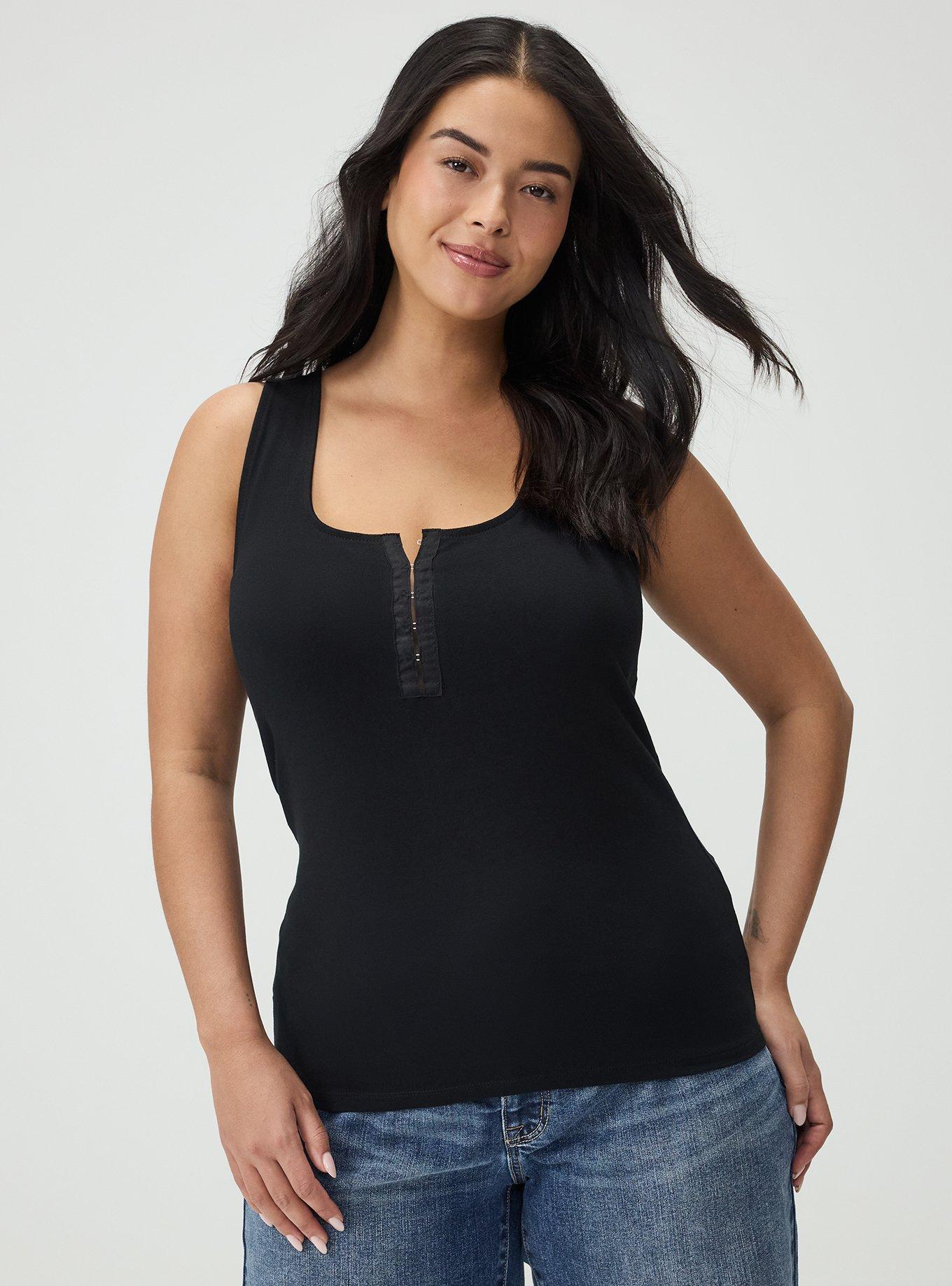 Foxy Scoop Hook & Eye Tank, DEEP BLACK, alternate