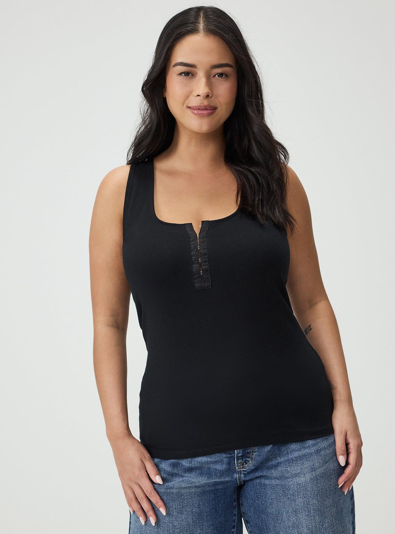 Foxy Scoop Hook & Eye Tank, DEEP BLACK, hi-res