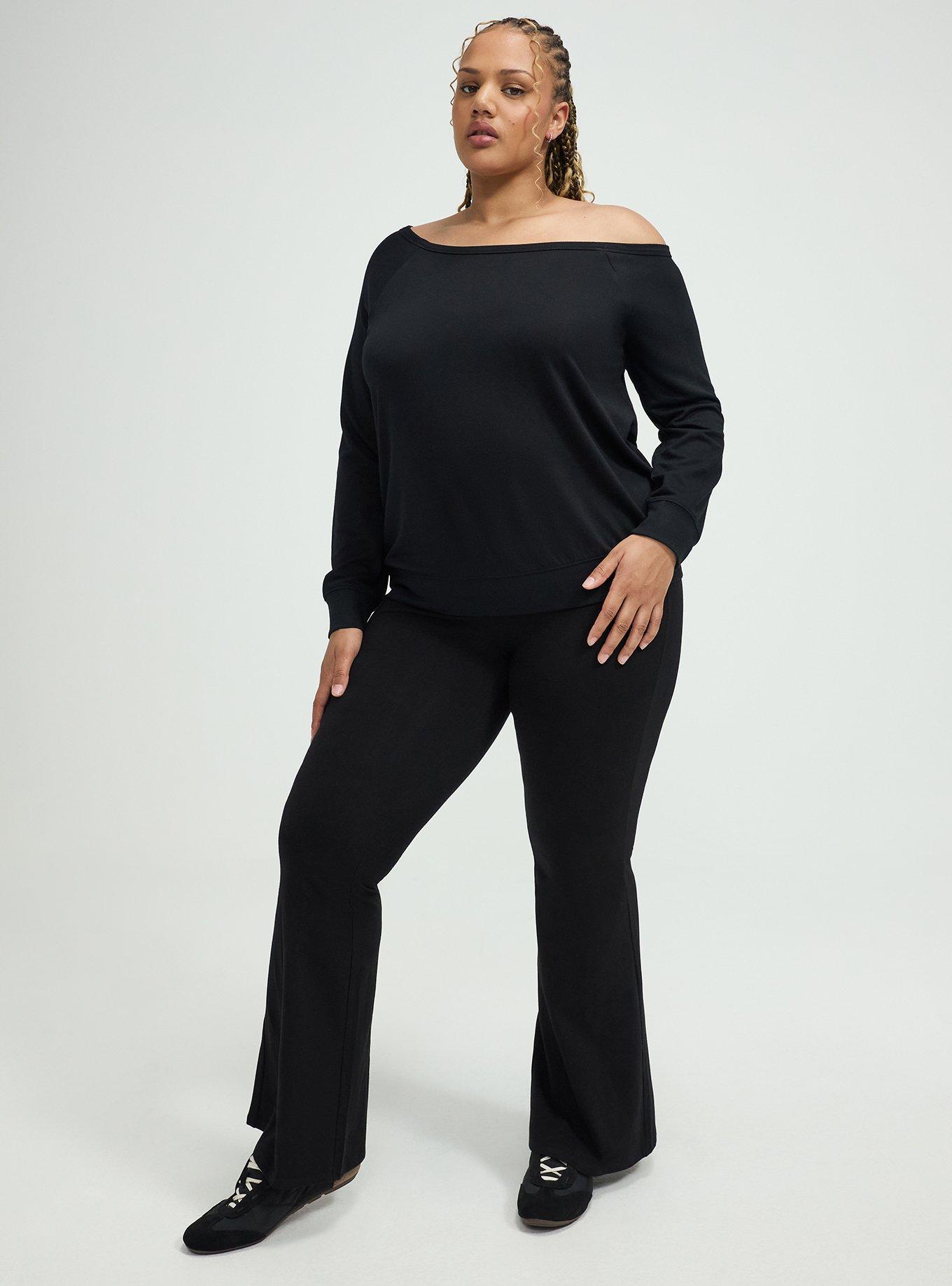 Callie Off-Shoulder Sweatshirt, DEEP BLACK, alternate