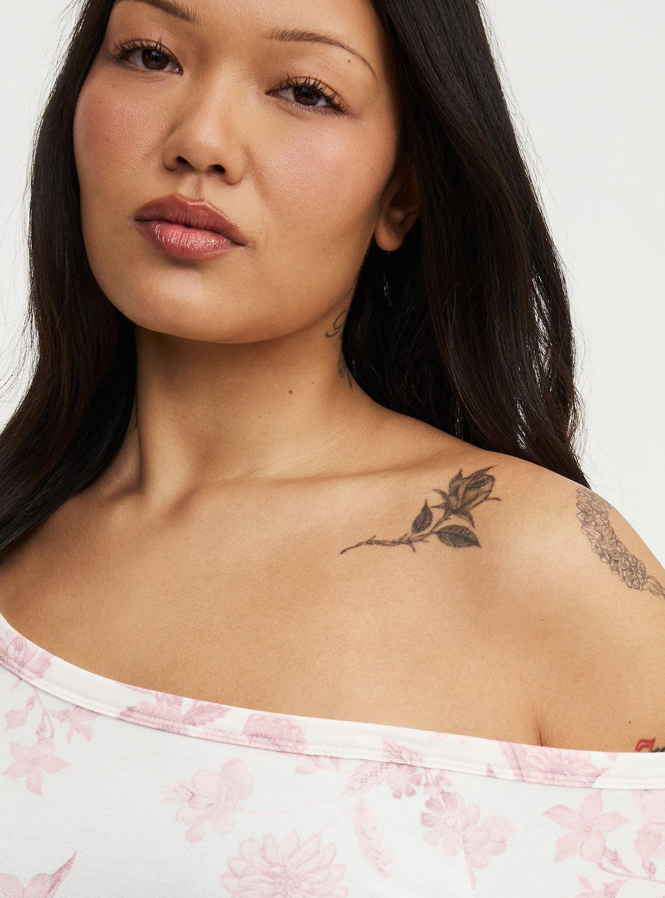 Callie Off-Shoulder Sweatshirt, HOLIDAY VINES PINK, alternate