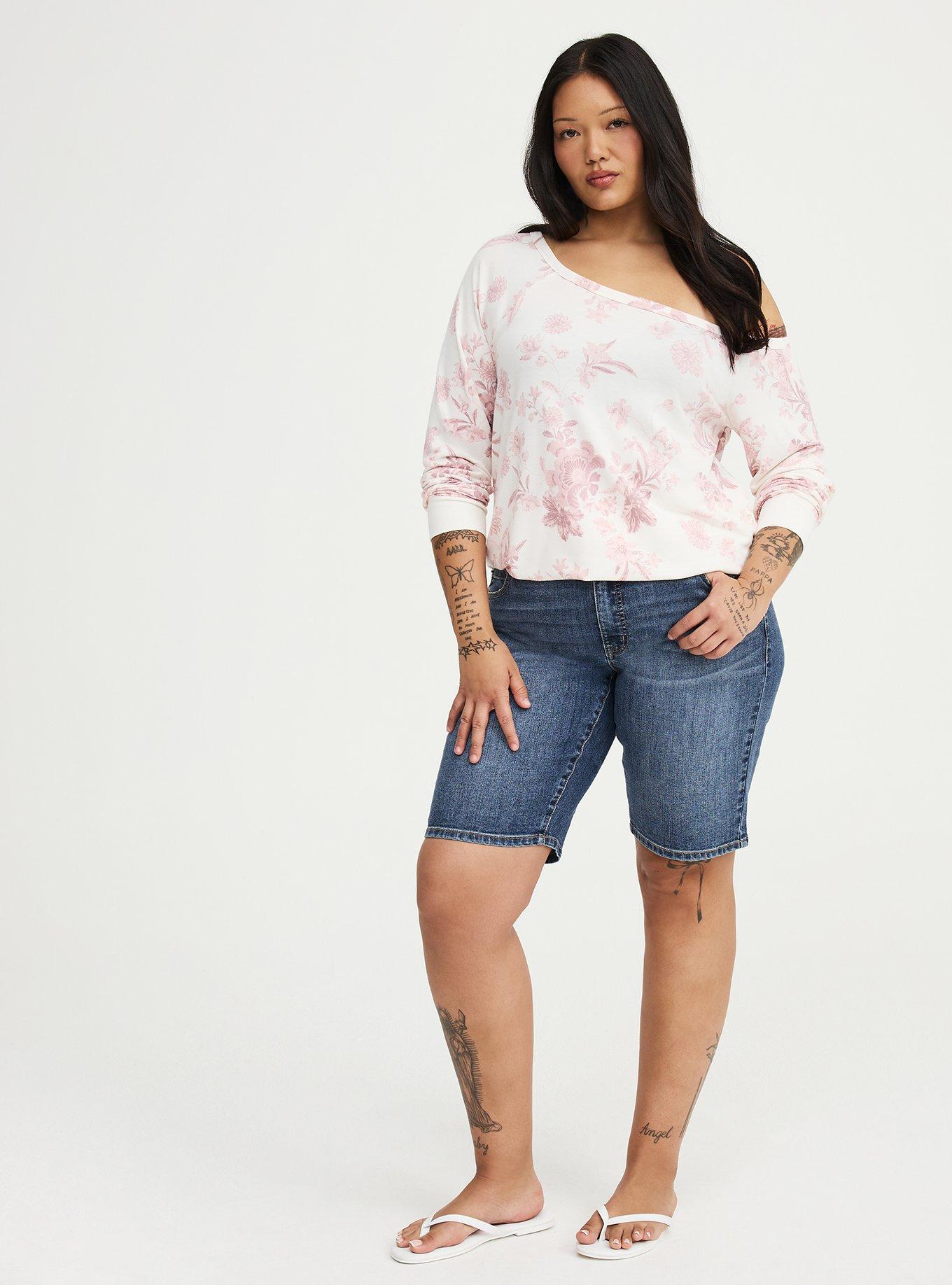 Callie Off-Shoulder Sweatshirt, HOLIDAY VINES PINK, alternate
