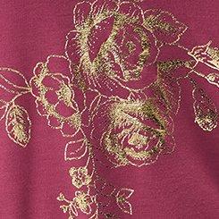 Callie Off-Shoulder Sweatshirt, SOLO FLORAL PLUM, swatch