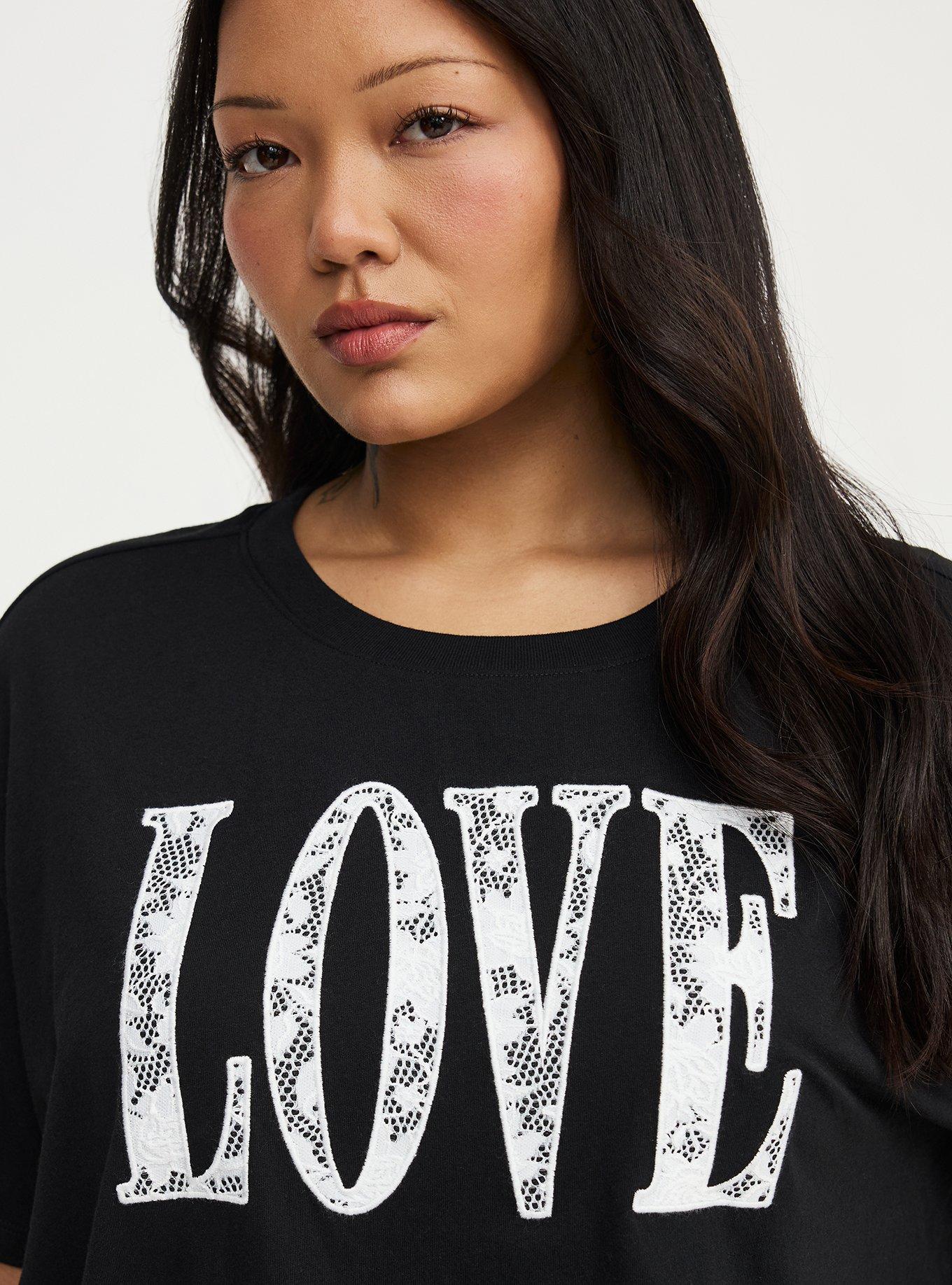 Relaxed Heritage Lace Graphic Tee, LOVE LACE DEEP BLACK, alternate