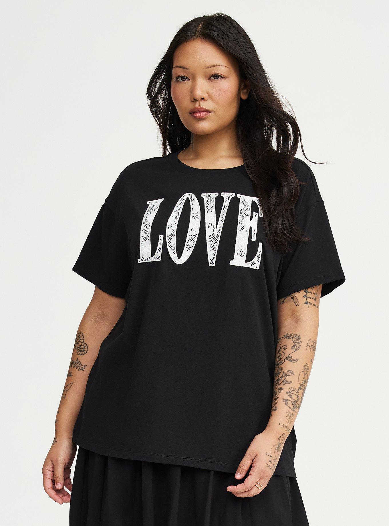 Relaxed Heritage Lace Graphic Tee, LOVE LACE DEEP BLACK, alternate