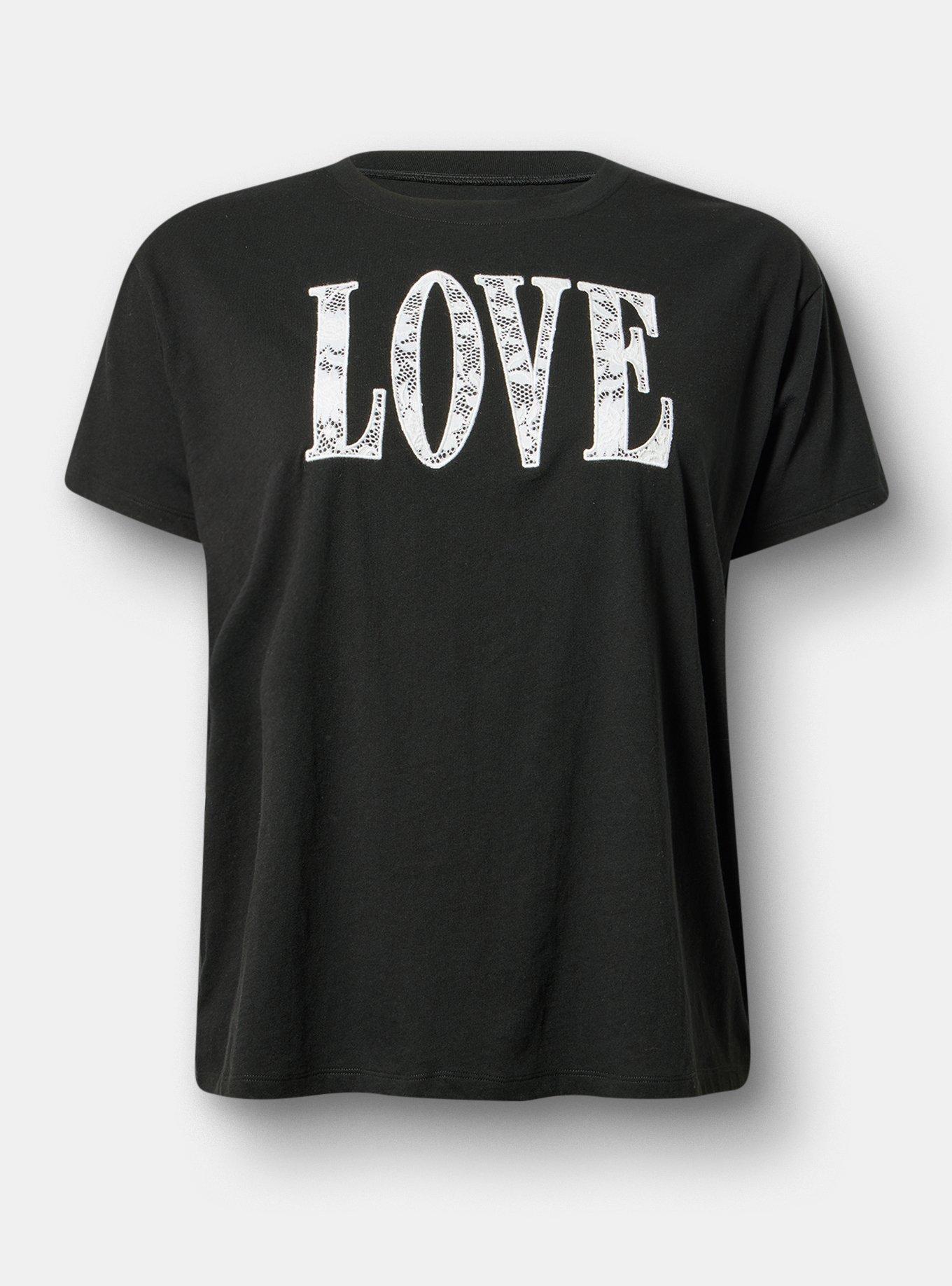 Relaxed Heritage Lace Graphic Tee, LOVE LACE DEEP BLACK, hi-res