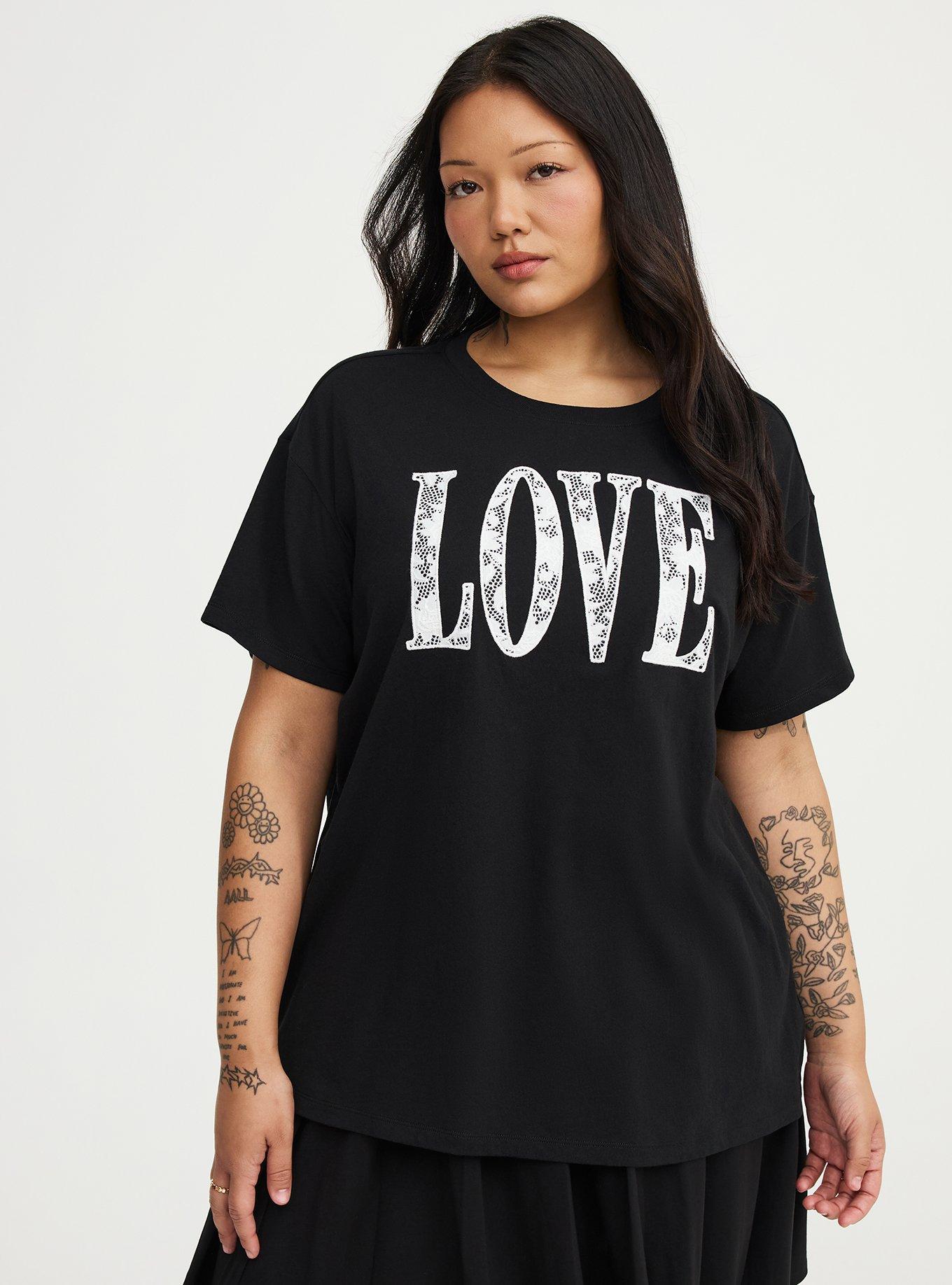 Relaxed Heritage Lace Graphic Tee, LOVE LACE DEEP BLACK, hi-res