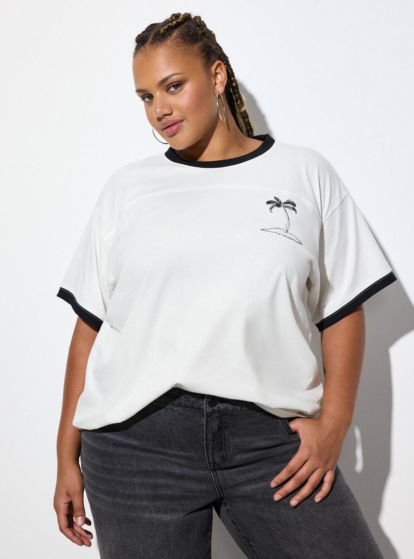 Plus Size LoveSick Oversized Boyfriend Crew Tee, DEEP BLACK CLOUD DANCER, alternate