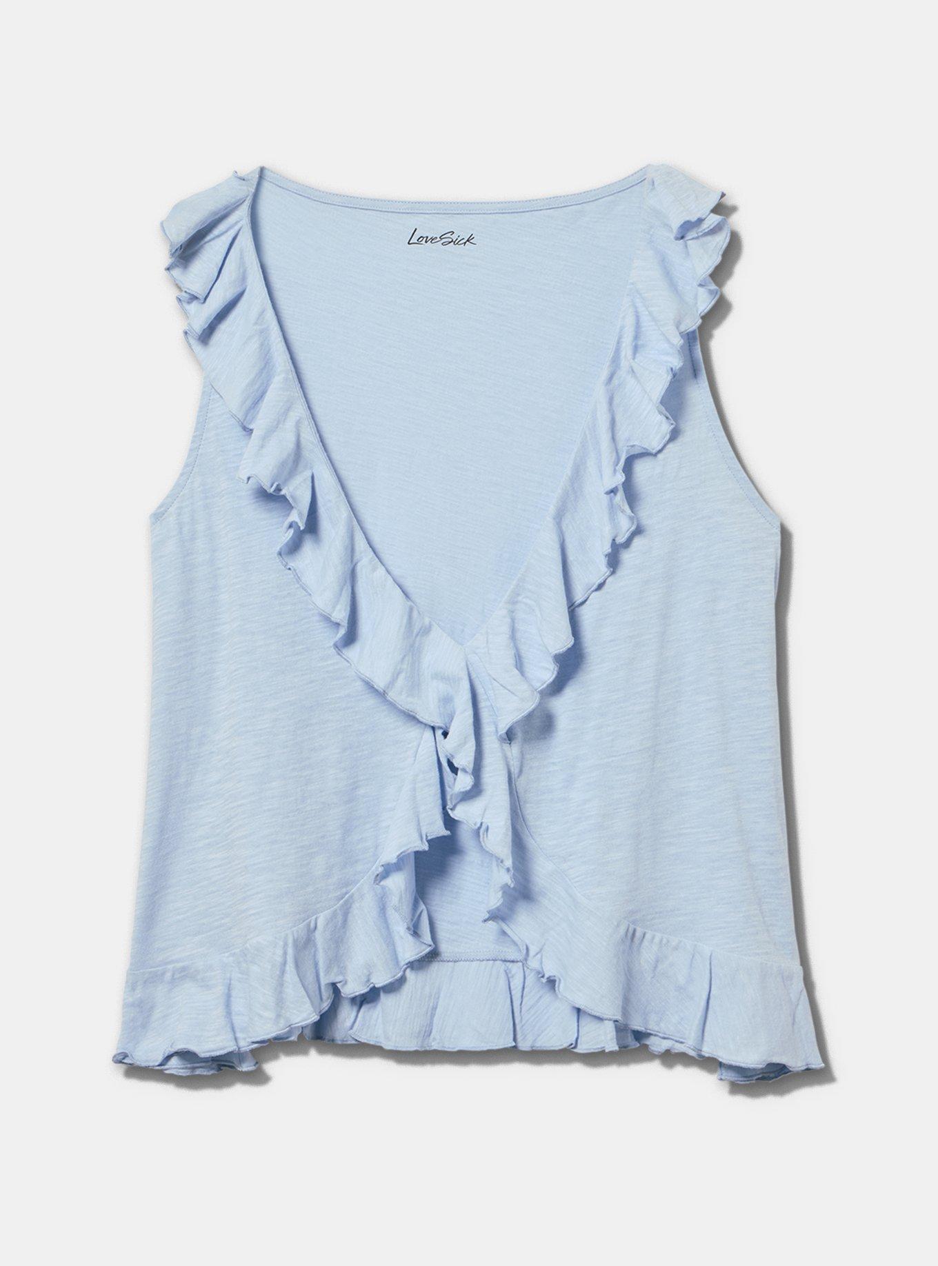 LoveSick Ruffle Tank, KENTUCKY BLUE, flat