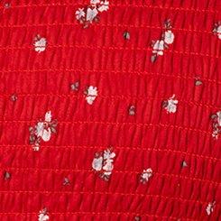 LoveSick Smocked Peplum Top, BINGLY DITSY ROSE RED, swatch