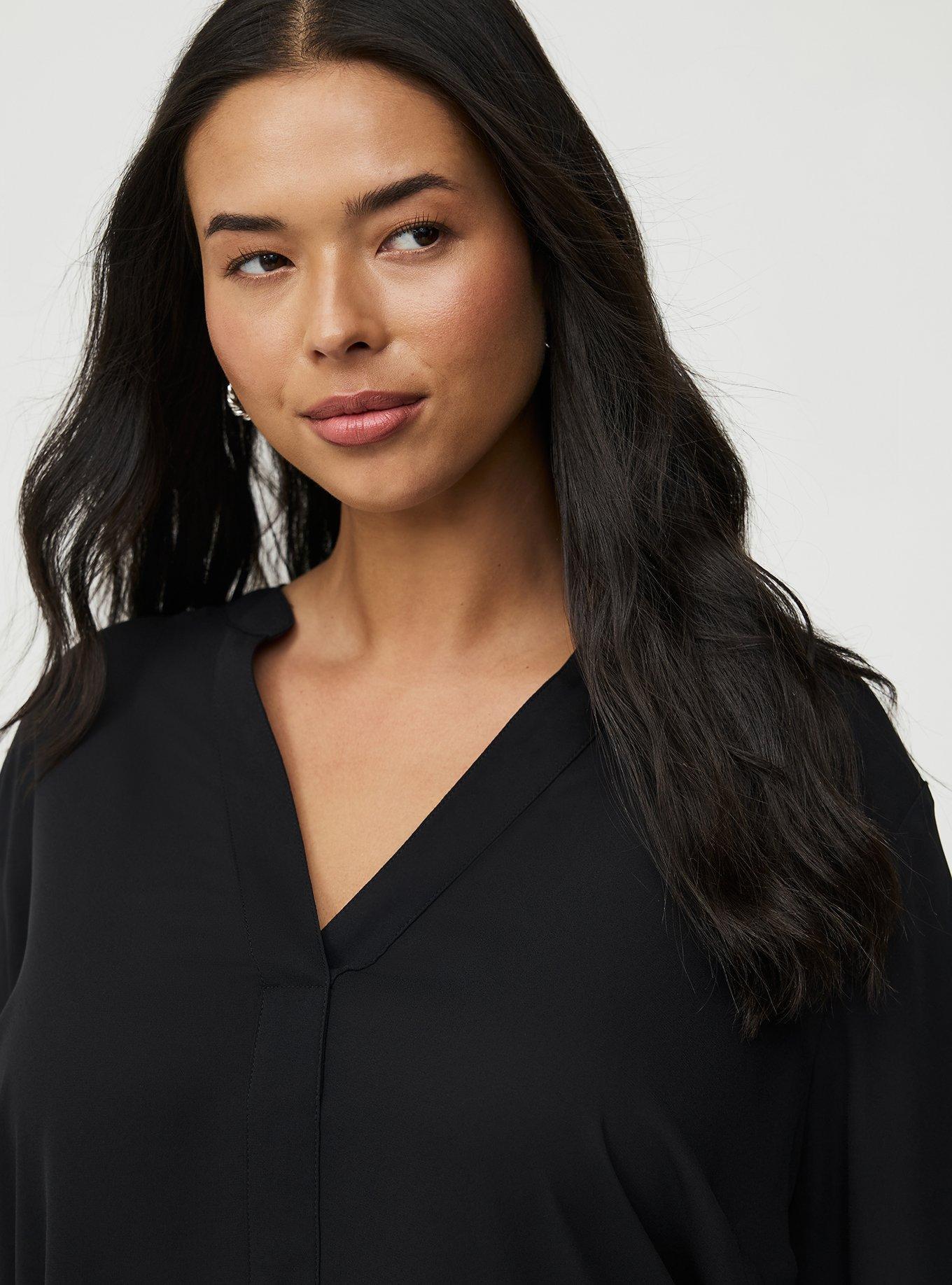 Georgette Tunic Blouse, DEEP BLACK, alternate