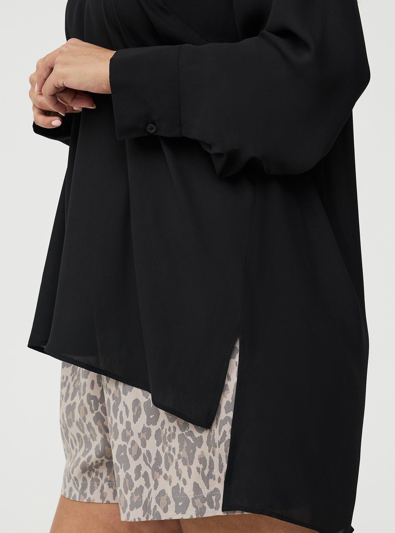 Georgette Tunic Blouse, DEEP BLACK, alternate