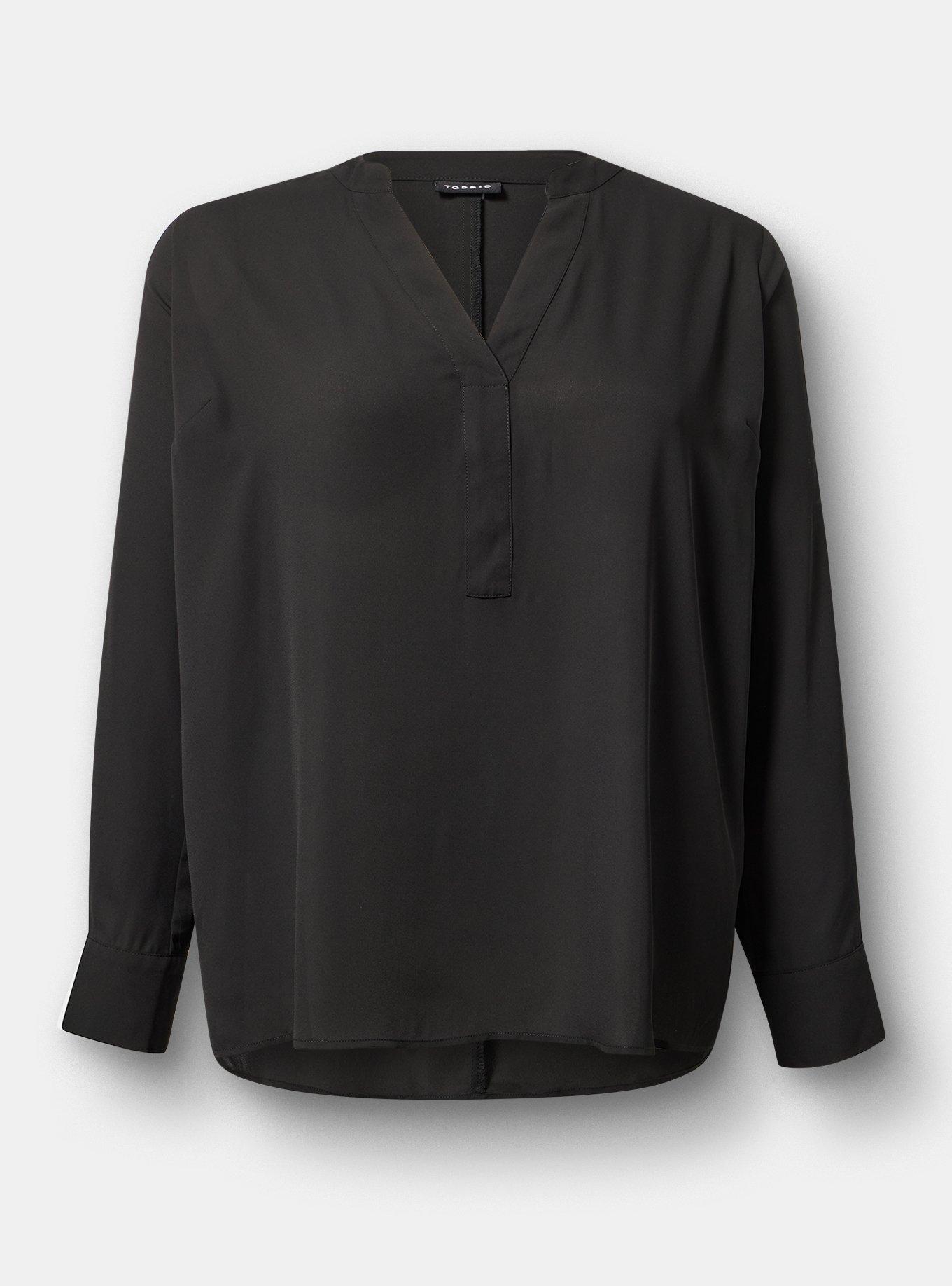 Georgette Tunic Blouse, DEEP BLACK, hi-res