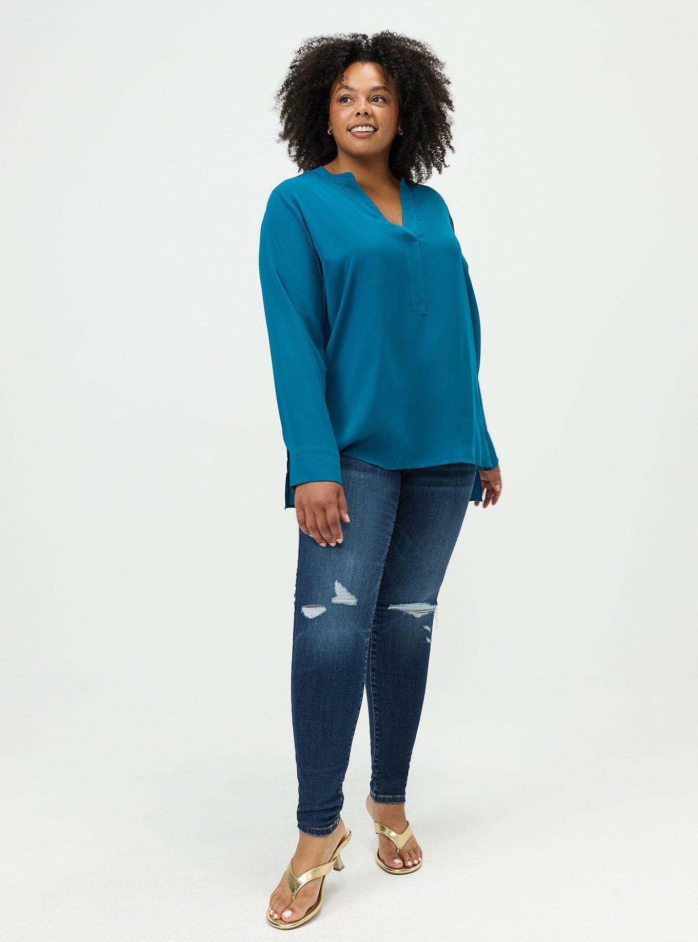 Georgette Tunic Blouse, DEEP LAGOON, alternate