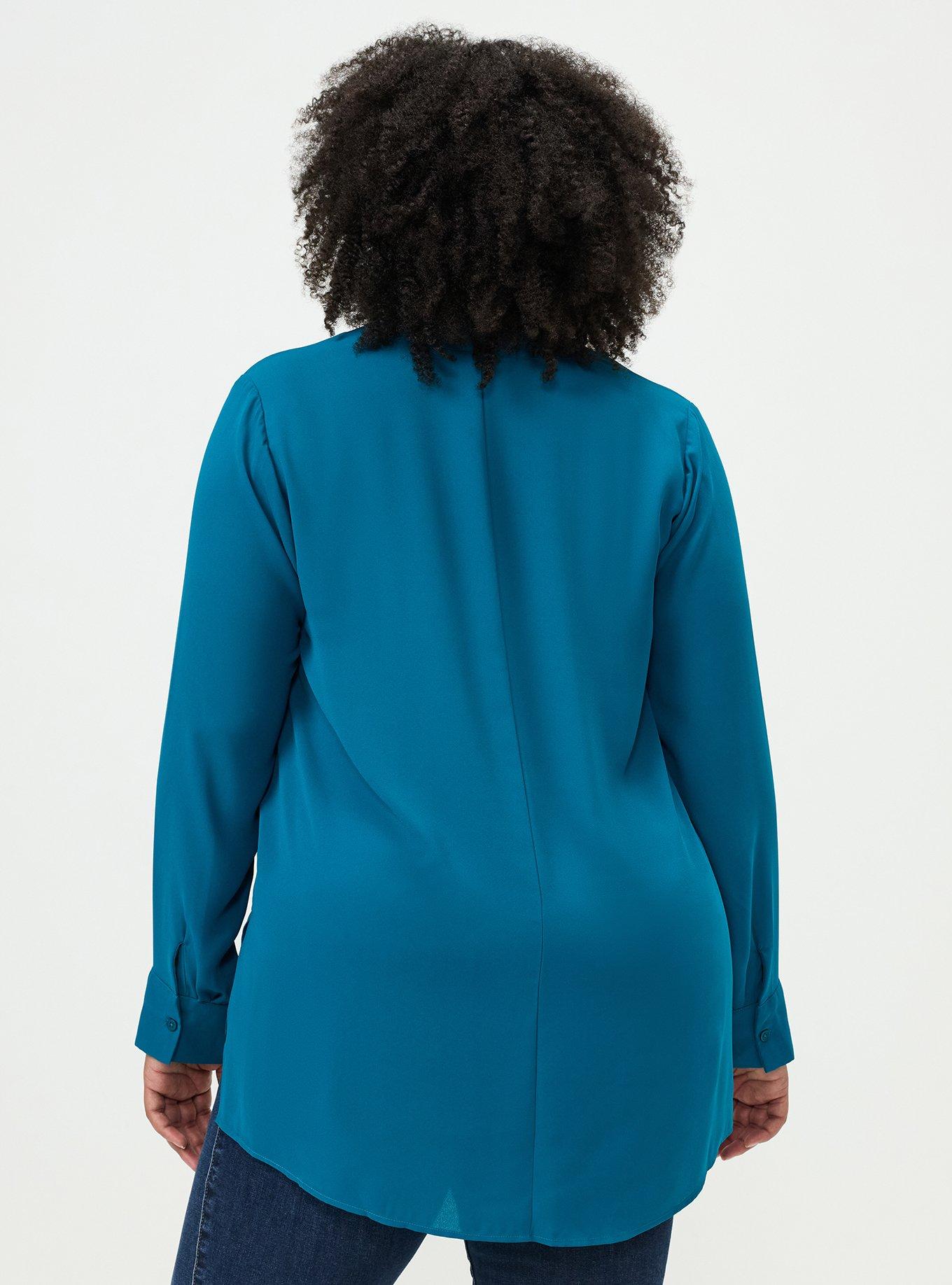 Georgette Tunic Blouse, DEEP LAGOON, alternate