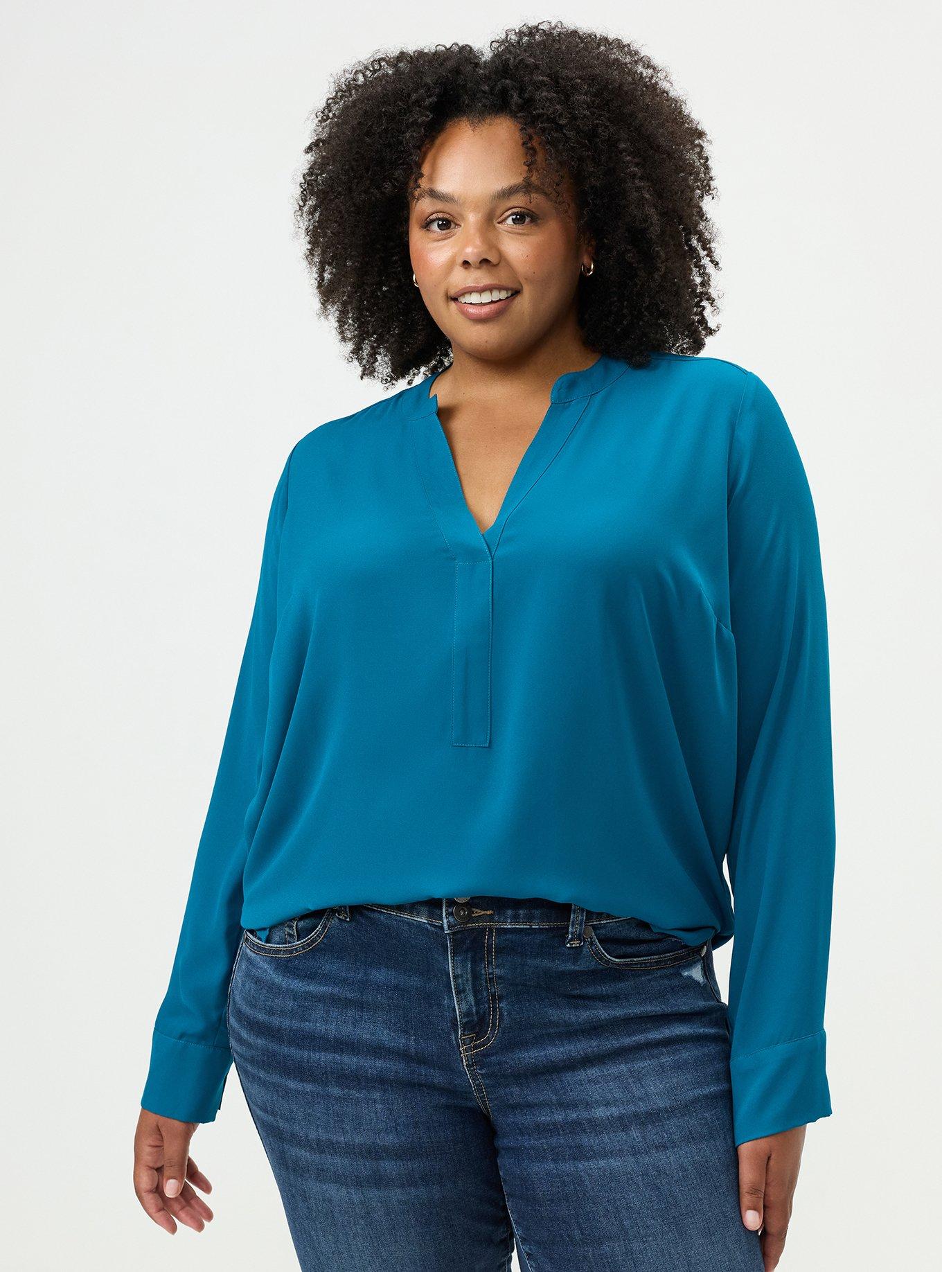 Georgette Tunic Blouse, DEEP LAGOON, alternate