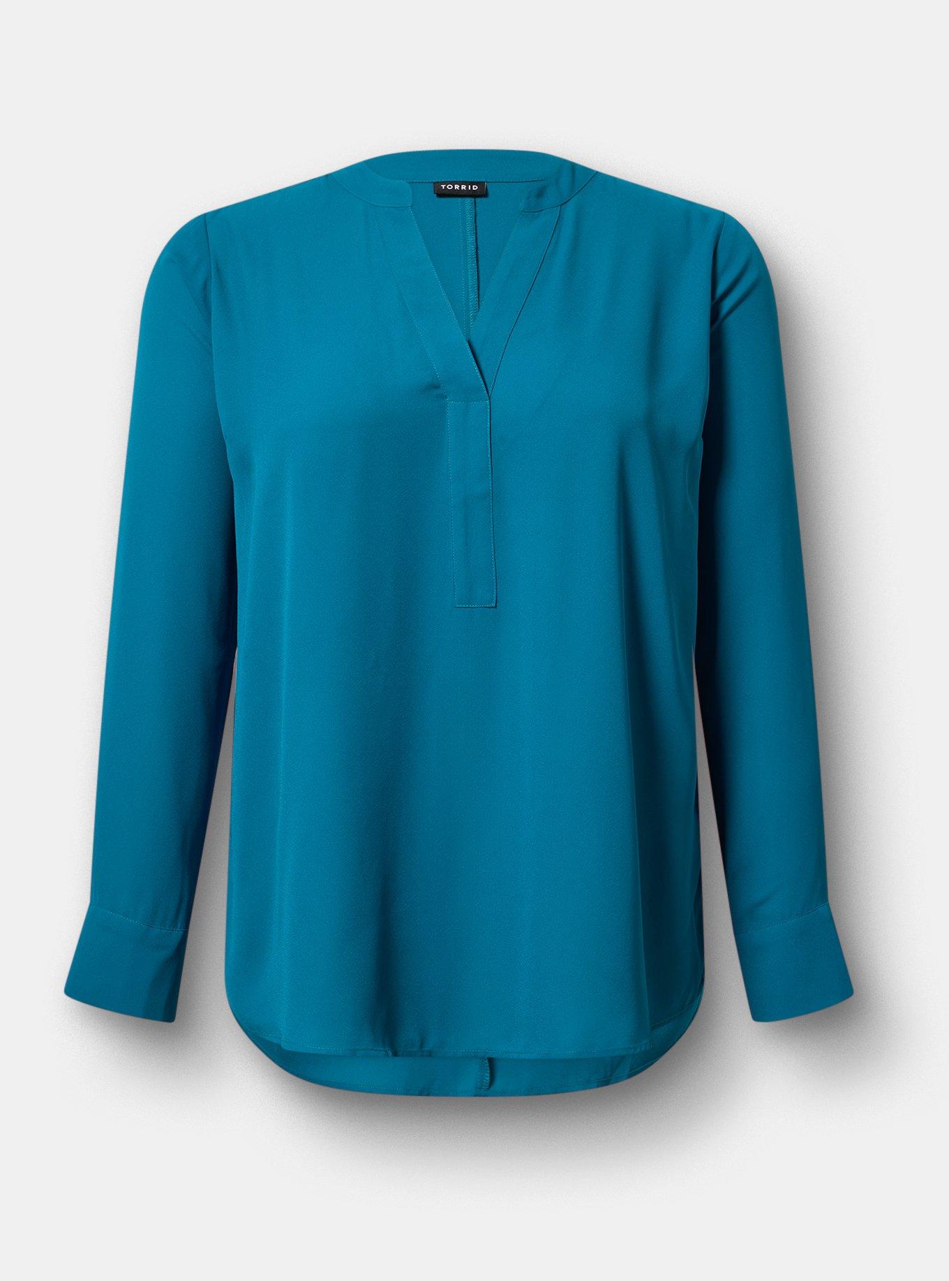 Georgette Tunic Blouse, DEEP LAGOON, hi-res