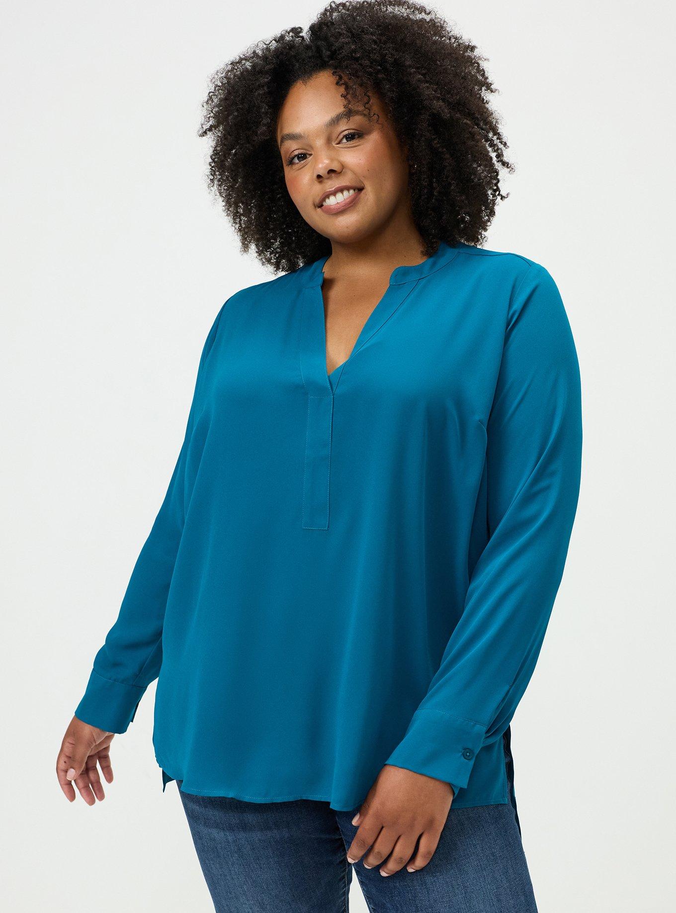 Georgette Tunic Blouse, DEEP LAGOON, hi-res