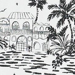 French Terry Zip-Up Hoodie, REVERIA TOILE BLACK, swatch