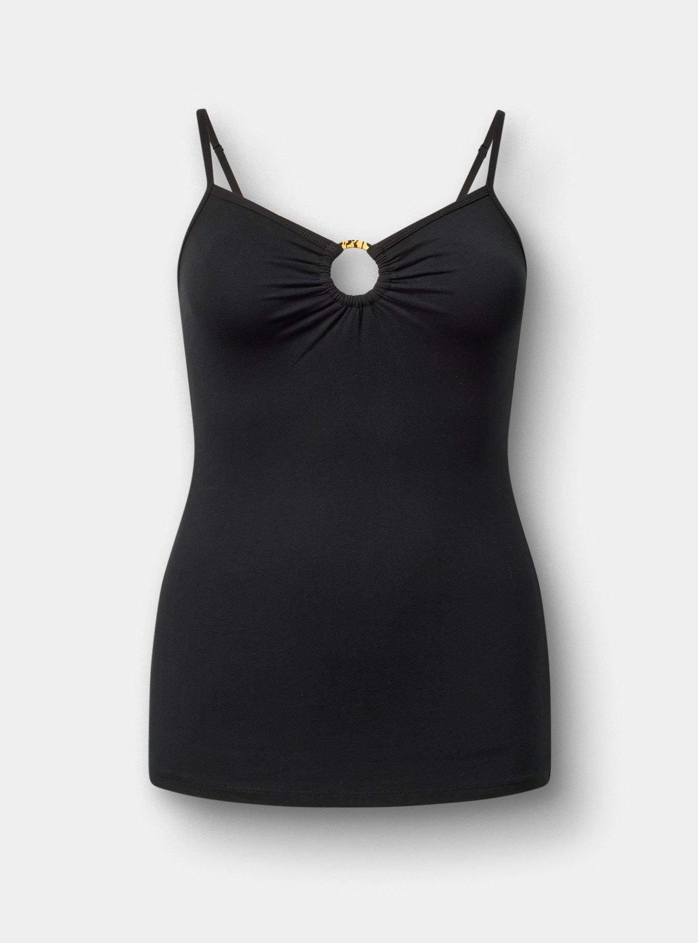 Foxy O-Ring Cami, DEEP BLACK, hi-res