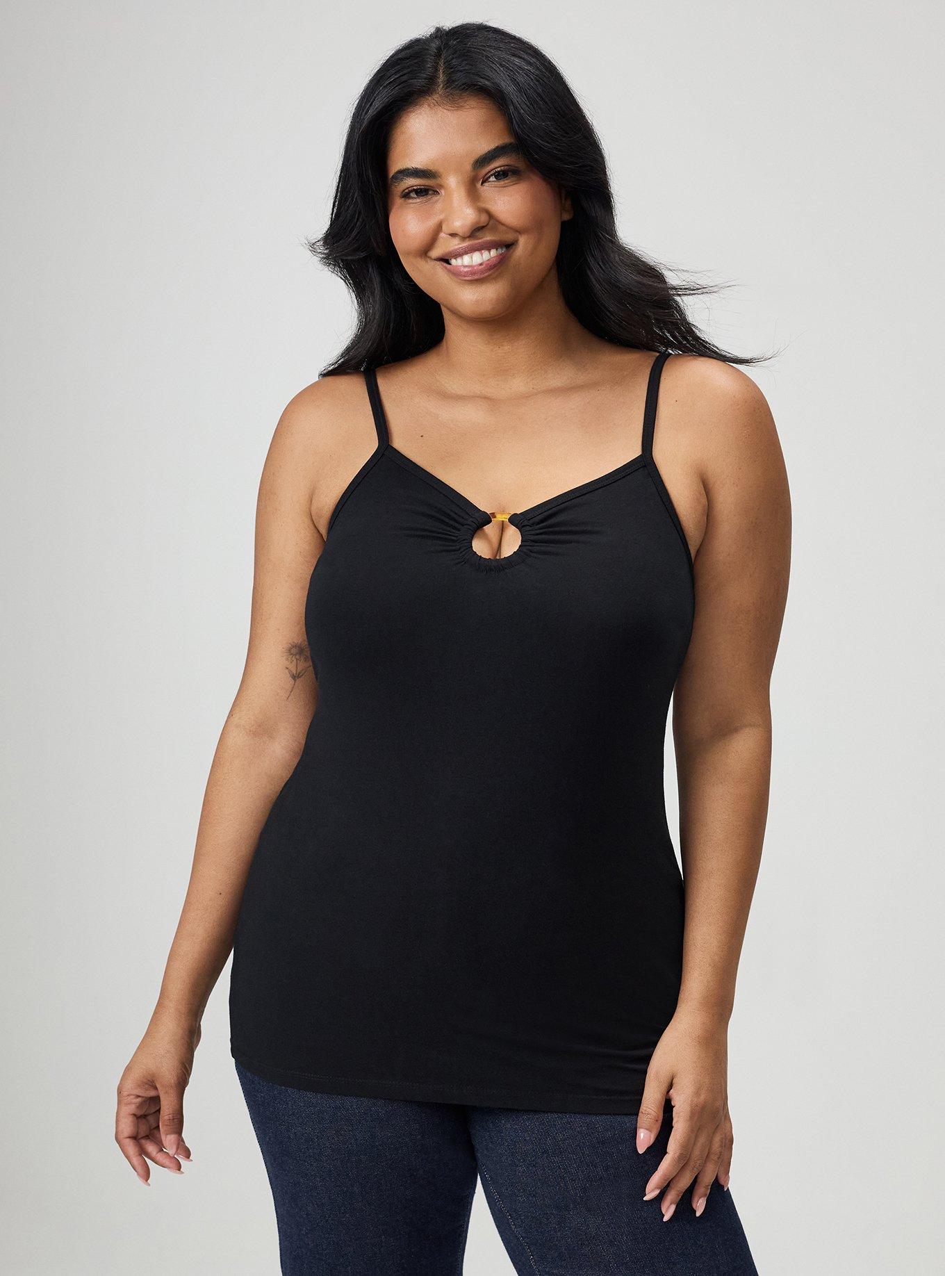 Foxy O-Ring Cami, DEEP BLACK, hi-res
