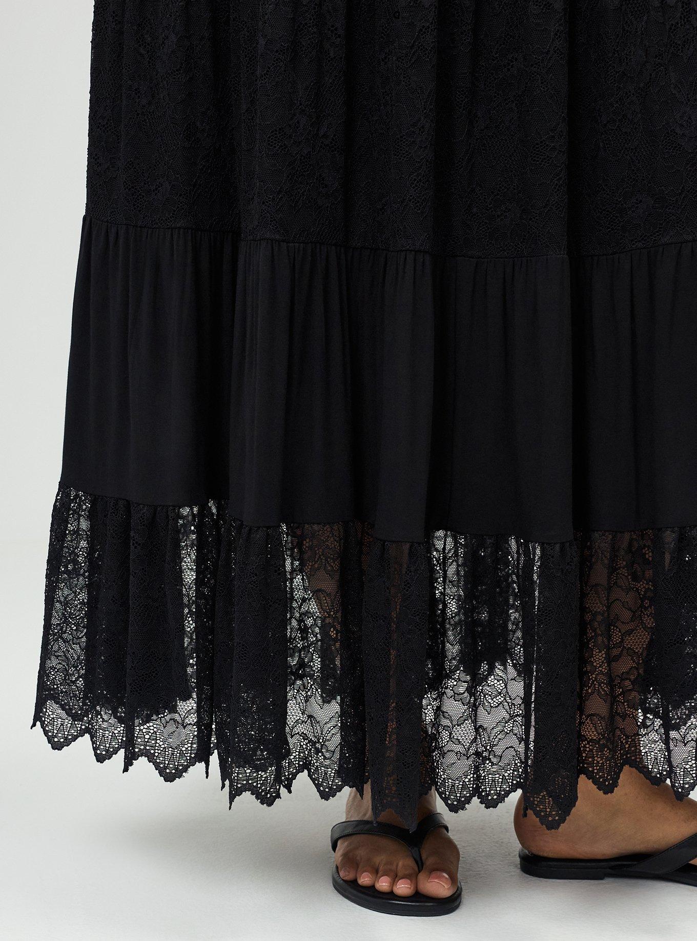 Sweetheart Lace Inset Maxi Dress, DEEP BLACK, alternate