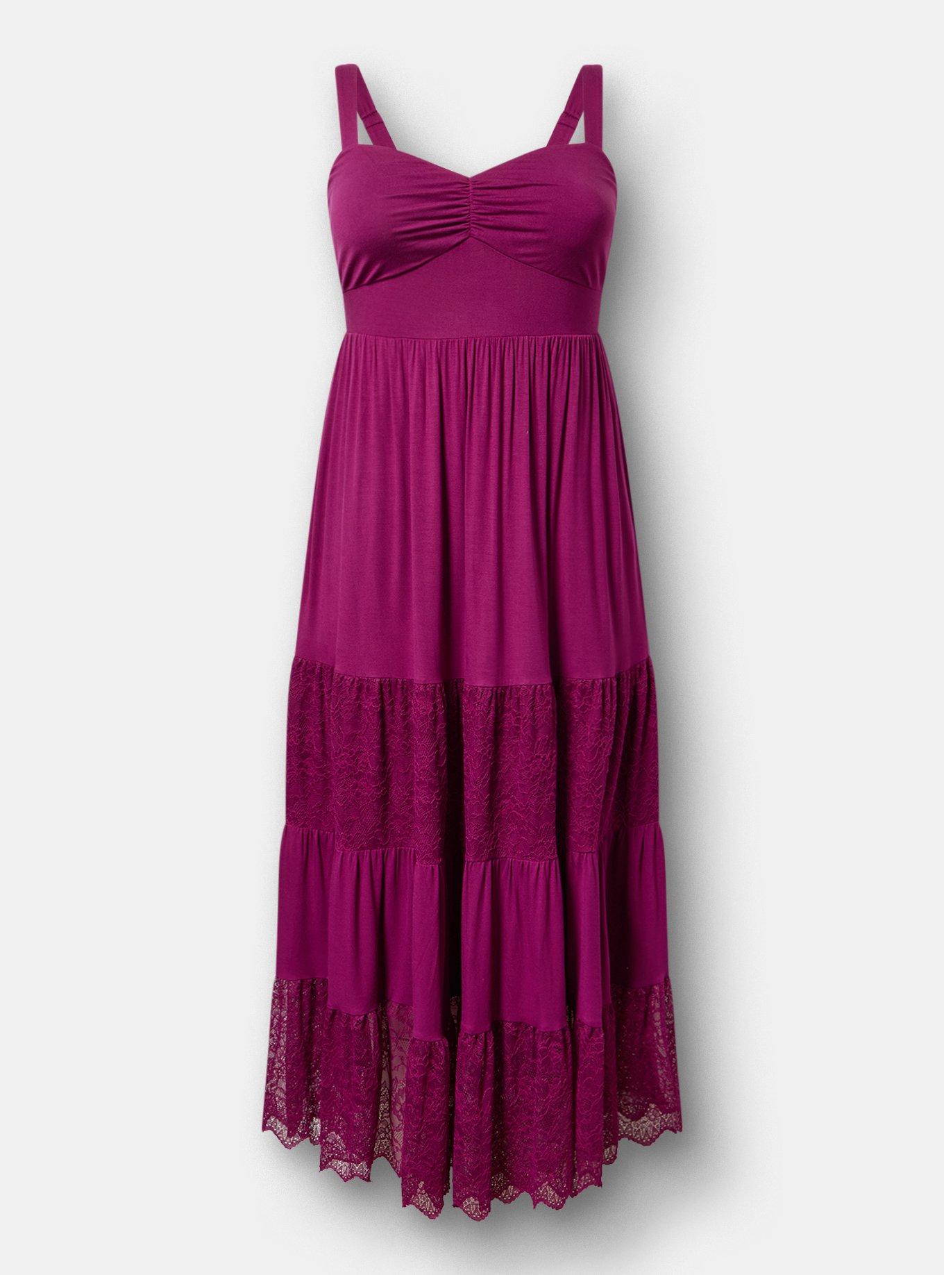 Sweetheart Lace Inset Maxi Dress, PLUM CASPIA, hi-res