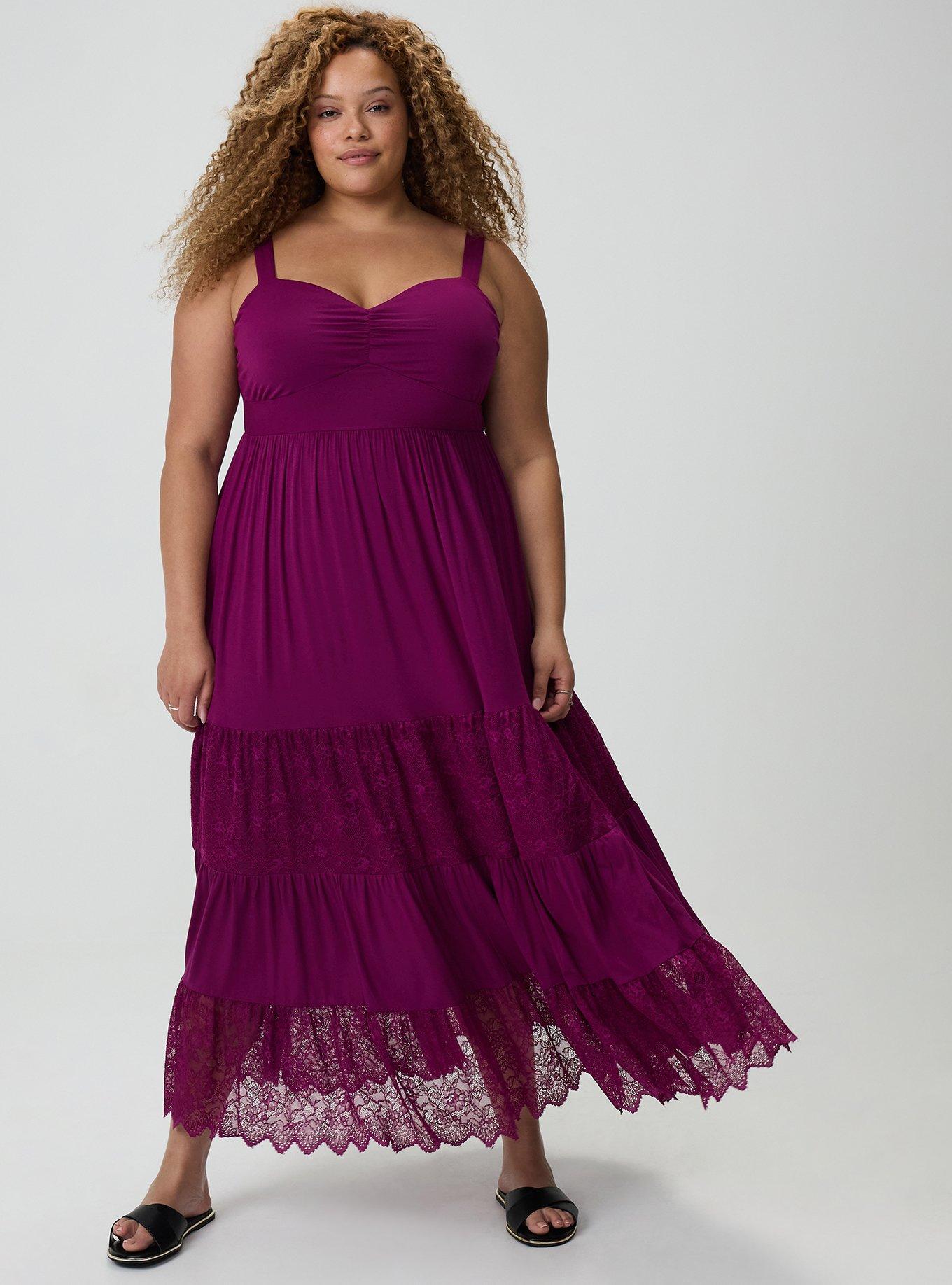 Sweetheart Lace Inset Maxi Dress, PLUM CASPIA, hi-res