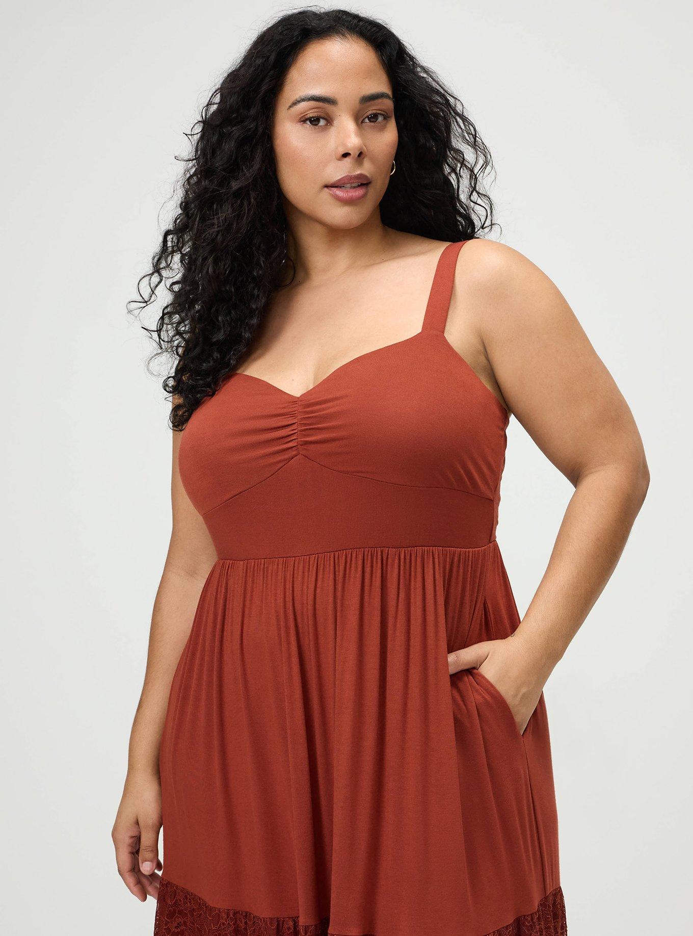Sweetheart Lace Inset Maxi Dress, ROASTED RUSSET, alternate