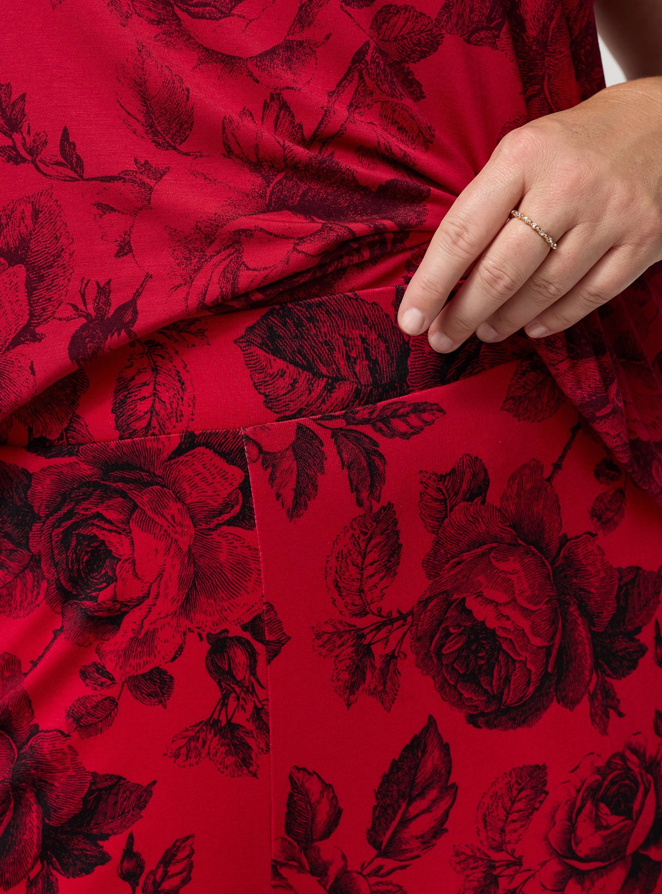 Super Soft Straight Leg Pant, MARYANNE FLORAL RED, alternate