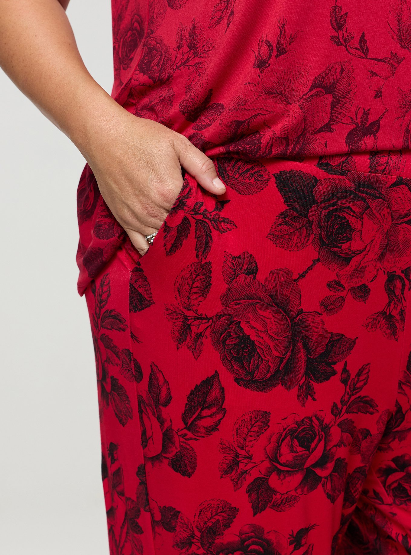 Super Soft Straight Leg Pant, MARYANNE FLORAL RED, alternate