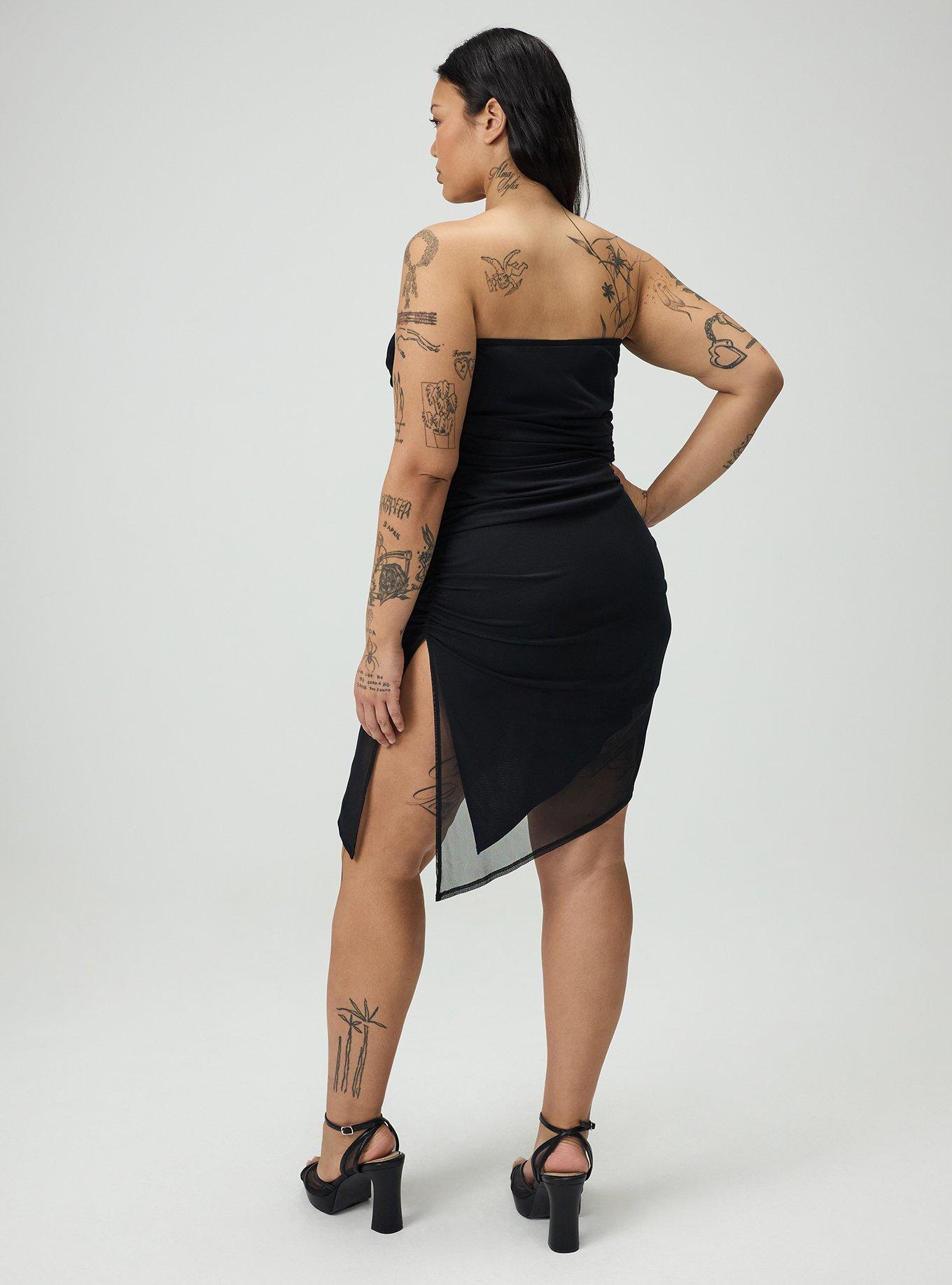 Strapless Bodycon Mini Dress, DEEP BLACK, alternate