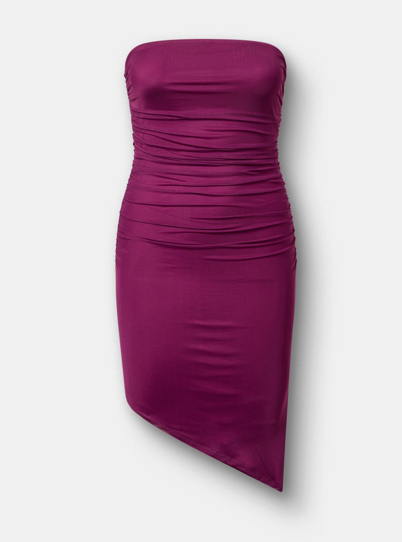 Strapless Bodycon Mini Dress, PLUM CASPIA, hi-res