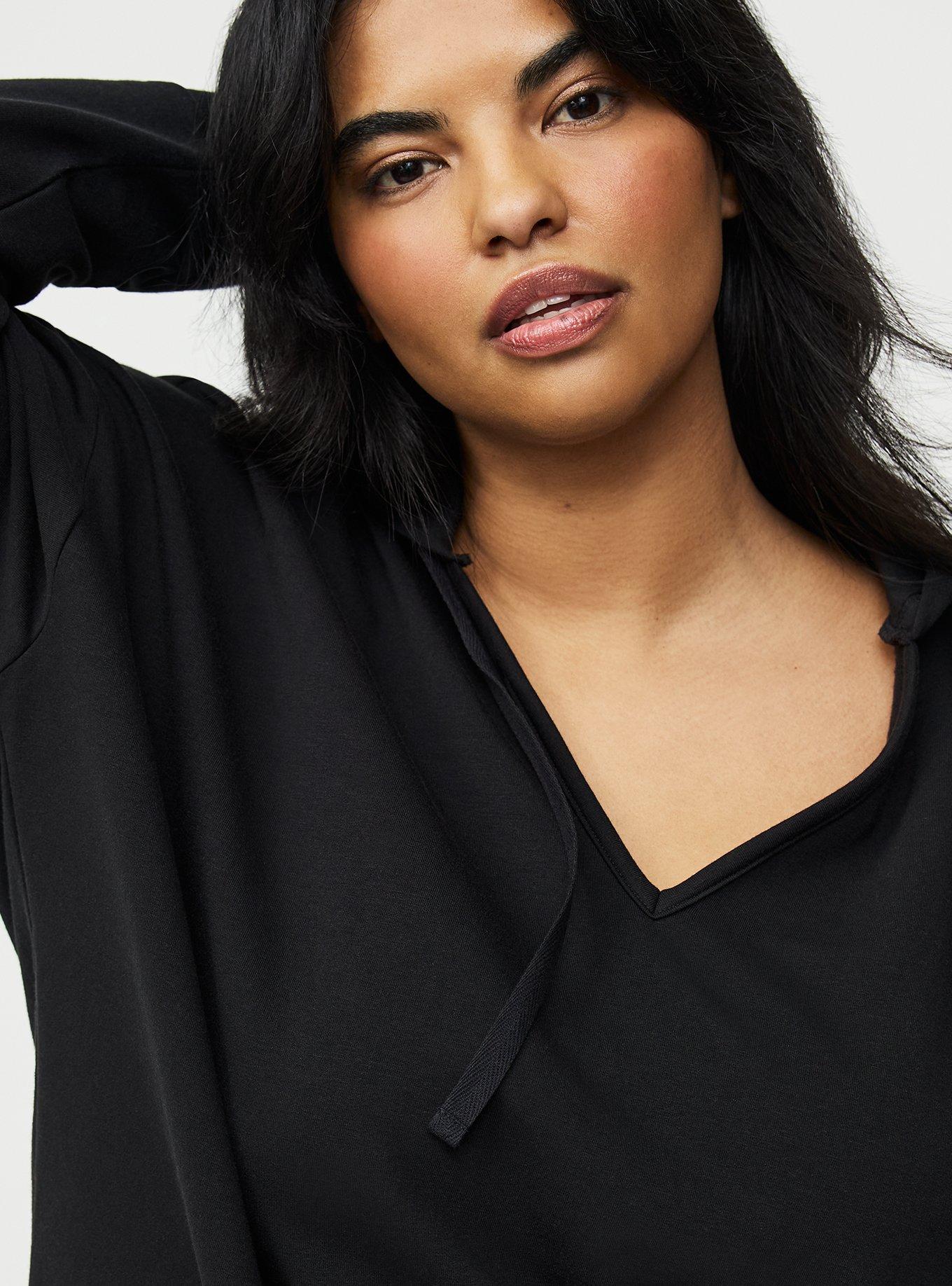 Super Soft Fleece Relaxed Hoodie, DEEP BLACK, alternate