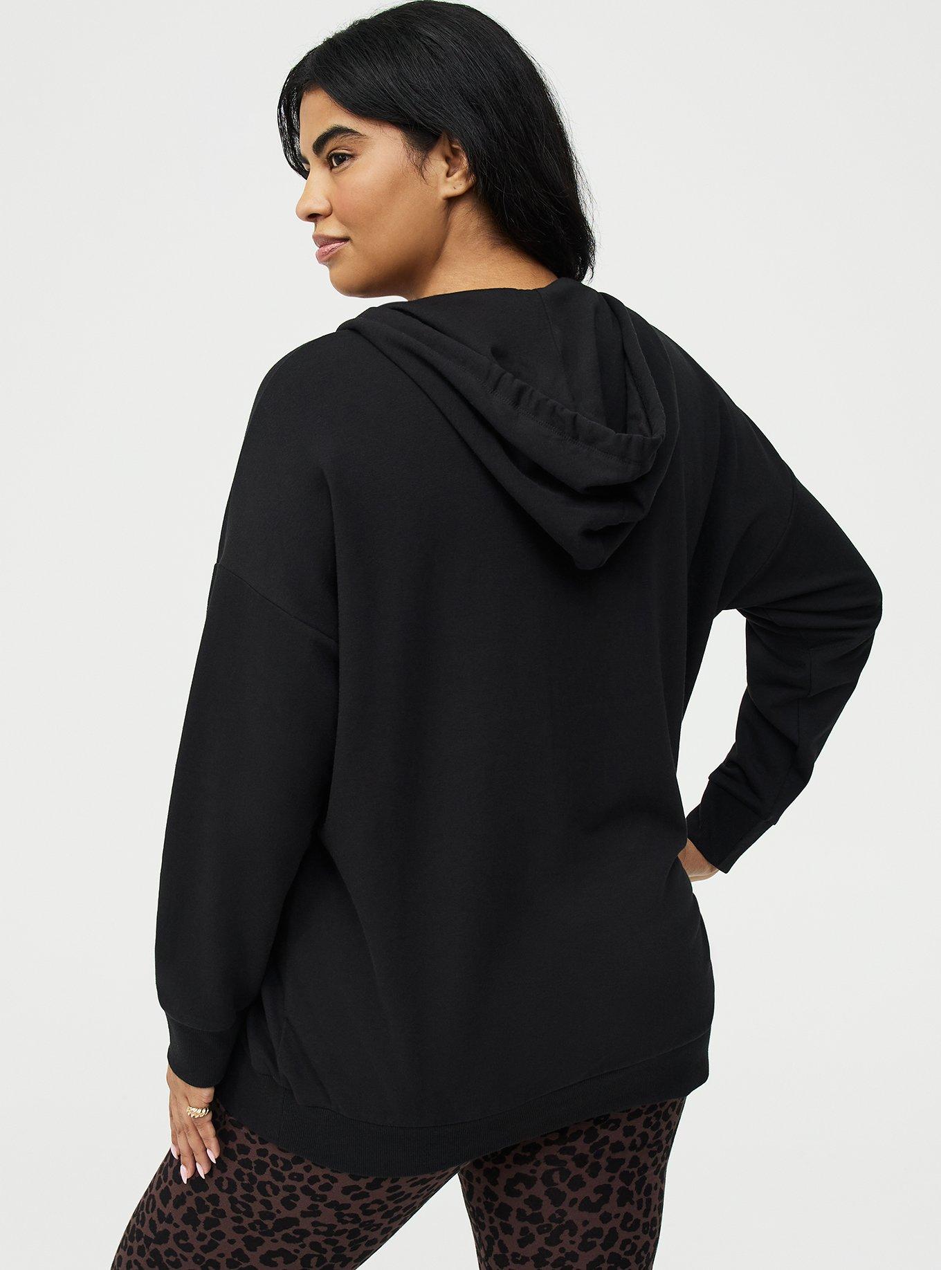 Super Soft Fleece Relaxed Hoodie, DEEP BLACK, alternate