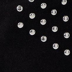 Nightfall Studded Strappy Denim Shorts, BLACK, swatch