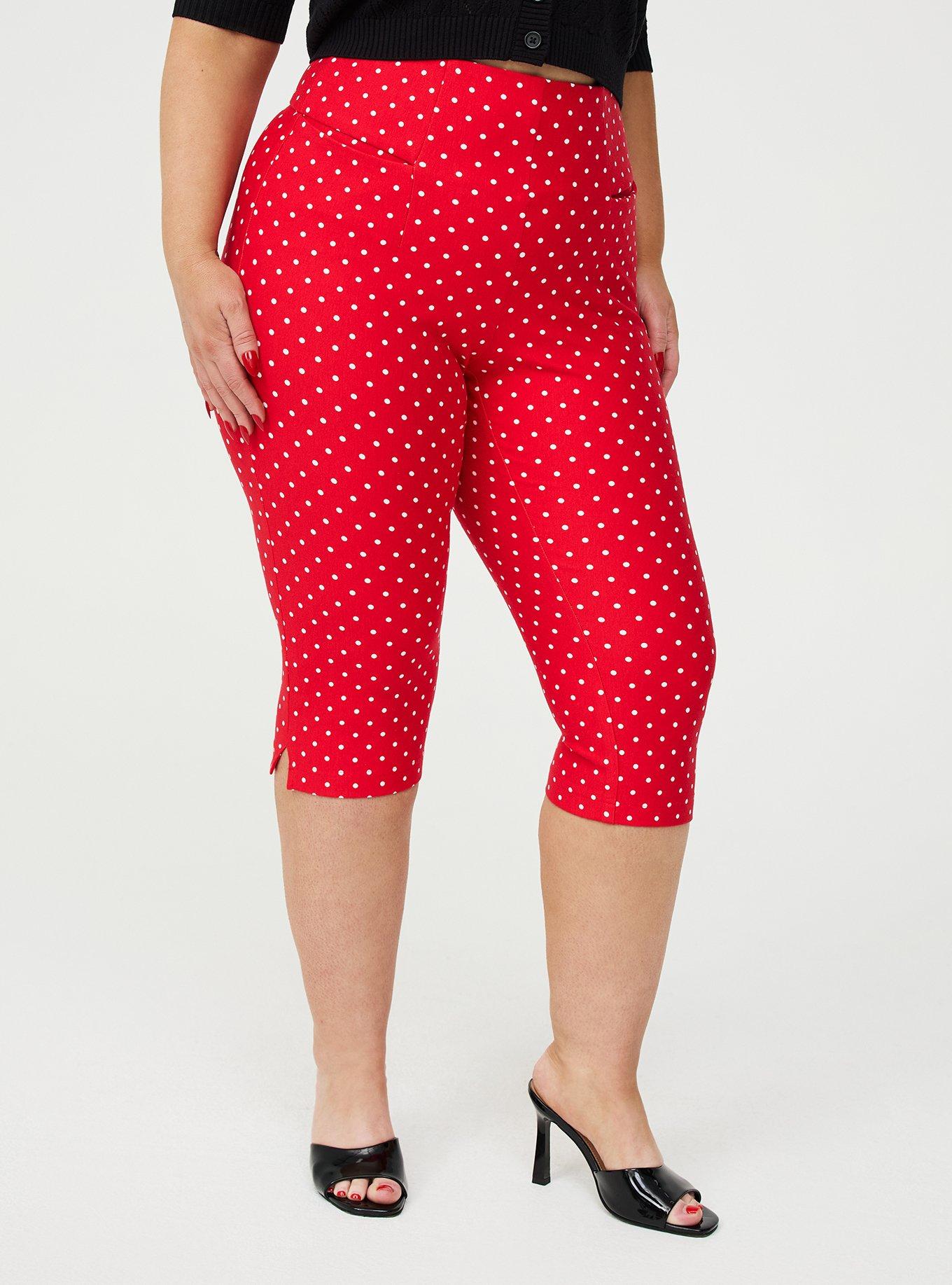 Retro Chic Pull-On Capri Pant, MIDNIGHT DOTS RED, alternate