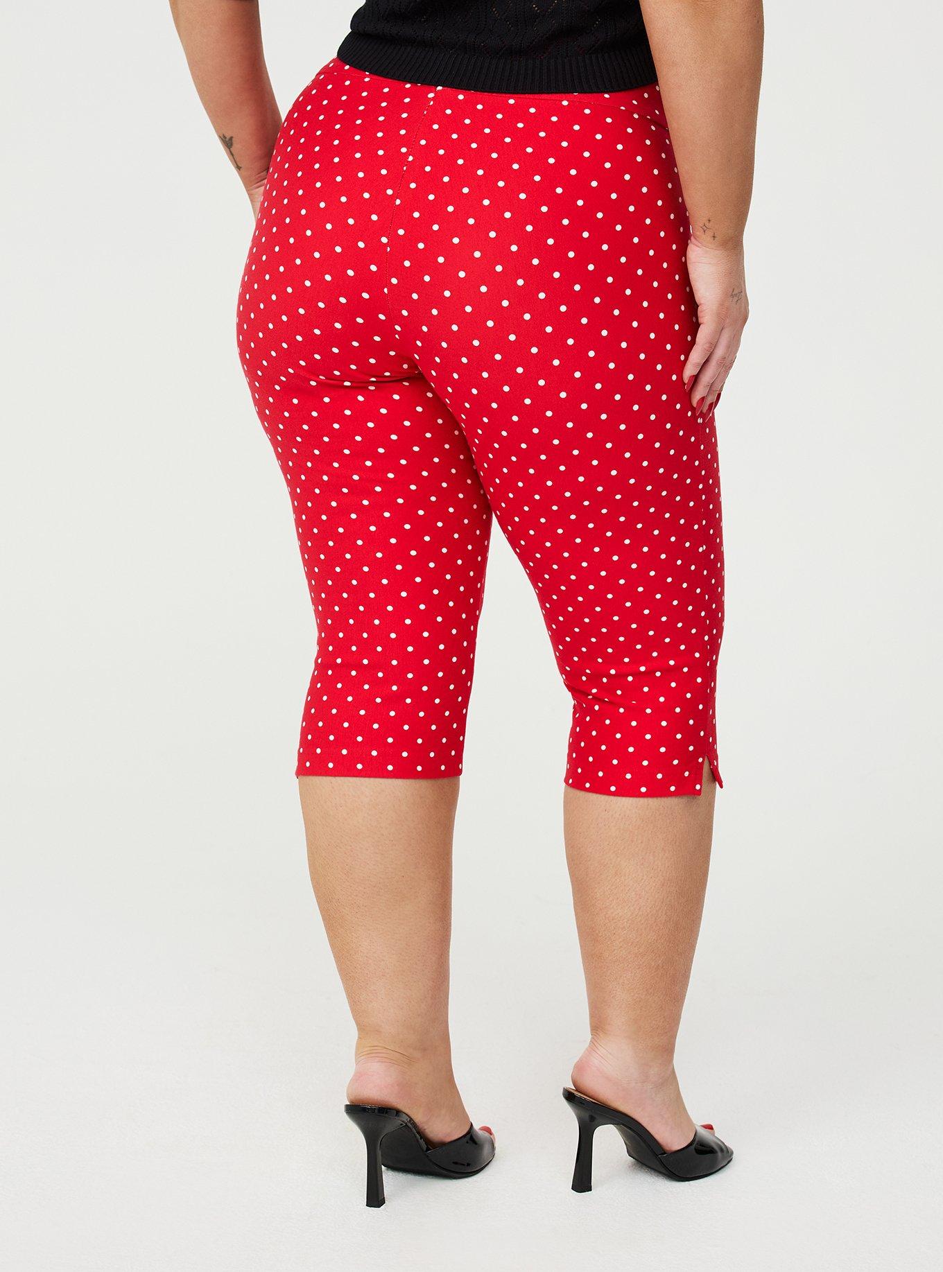 Retro Chic Pull-On Capri Pant, MIDNIGHT DOTS RED, alternate