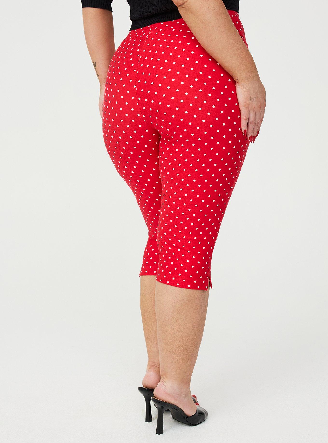 Retro Chic Pull-On Capri Pant, MIDNIGHT DOTS RED, alternate
