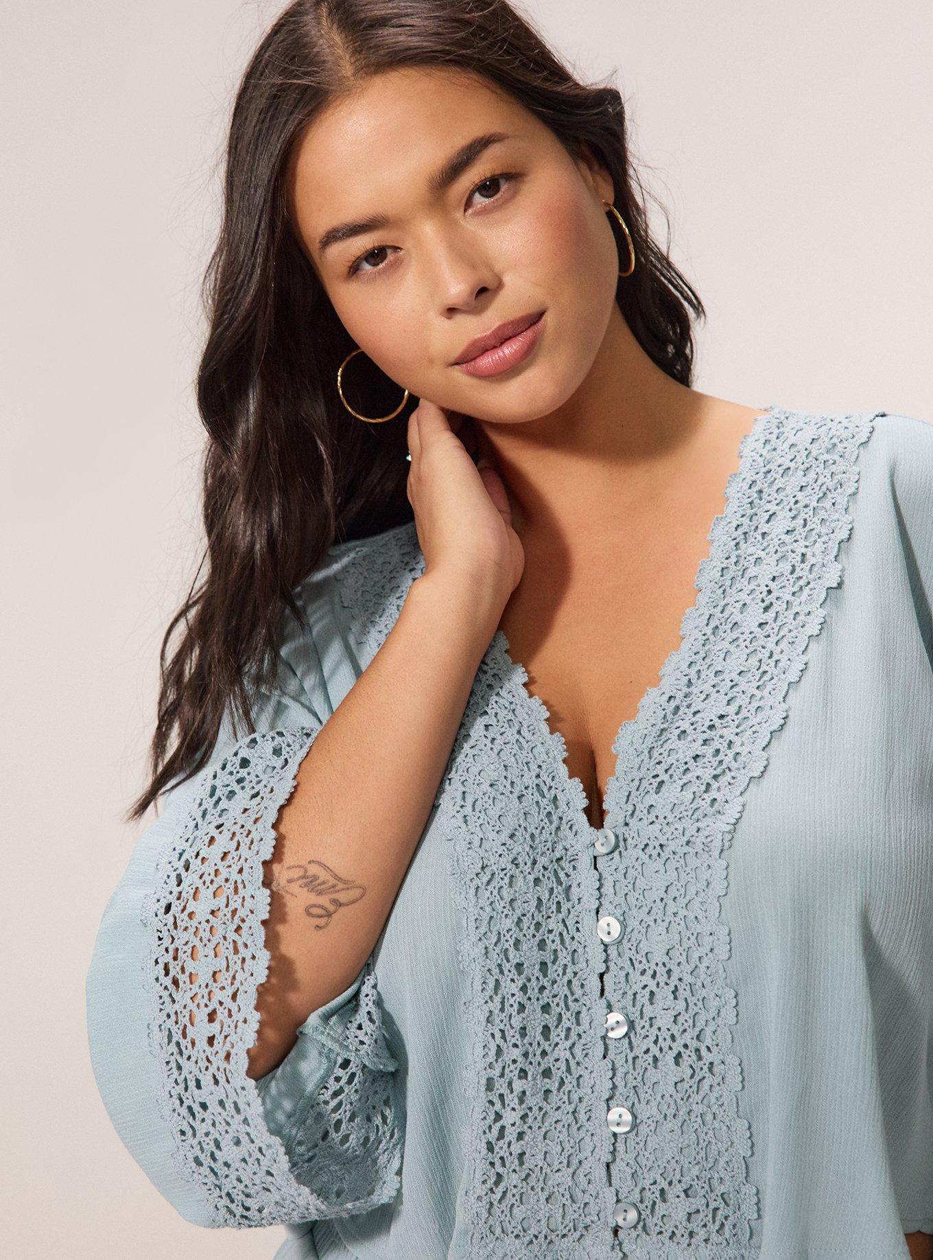 Festi V-Neck Bell Sleeve Crop Top, ARONA, alternate