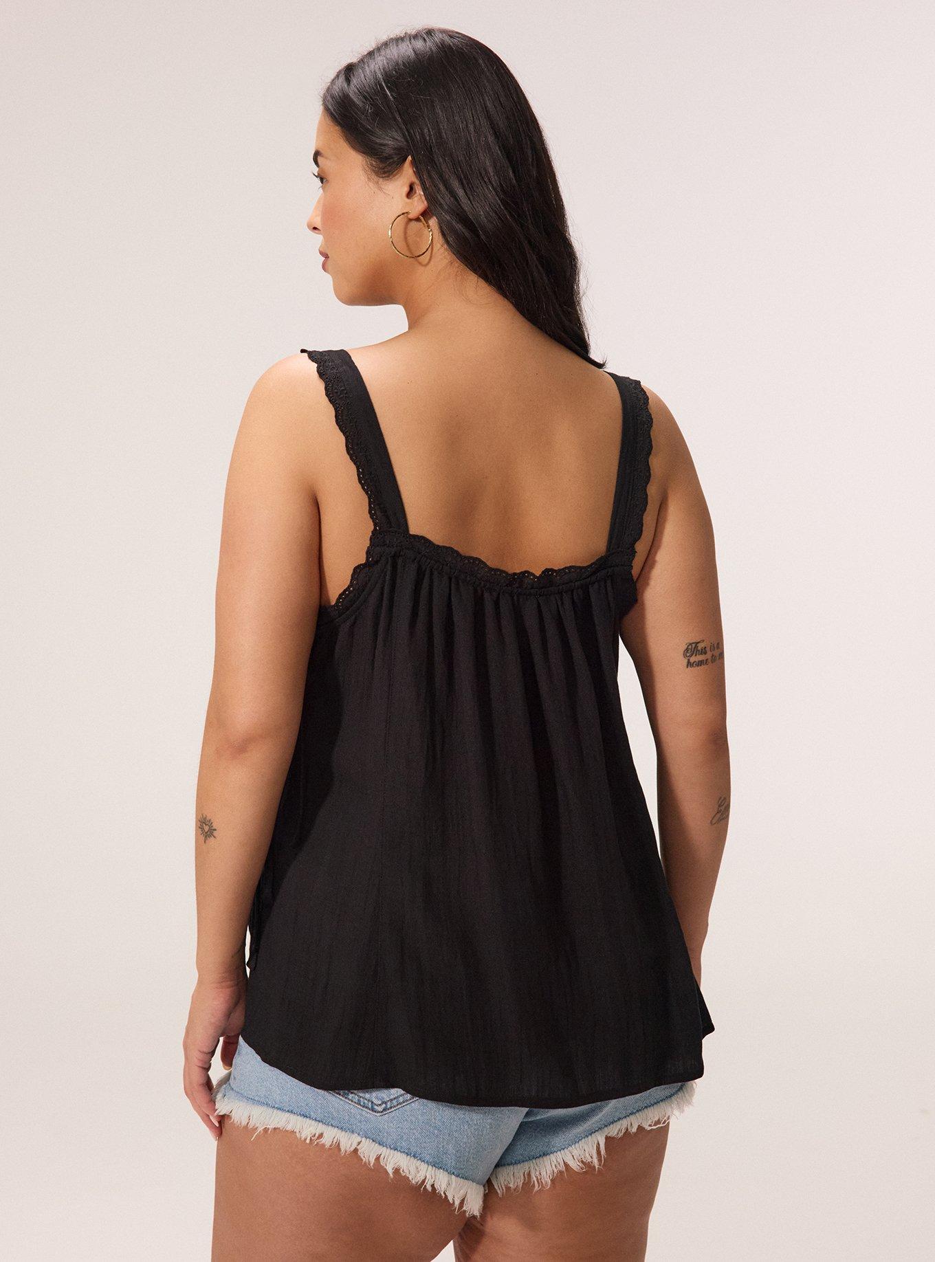 Festi Square Neck Tie Side Tank, DEEP BLACK, alternate