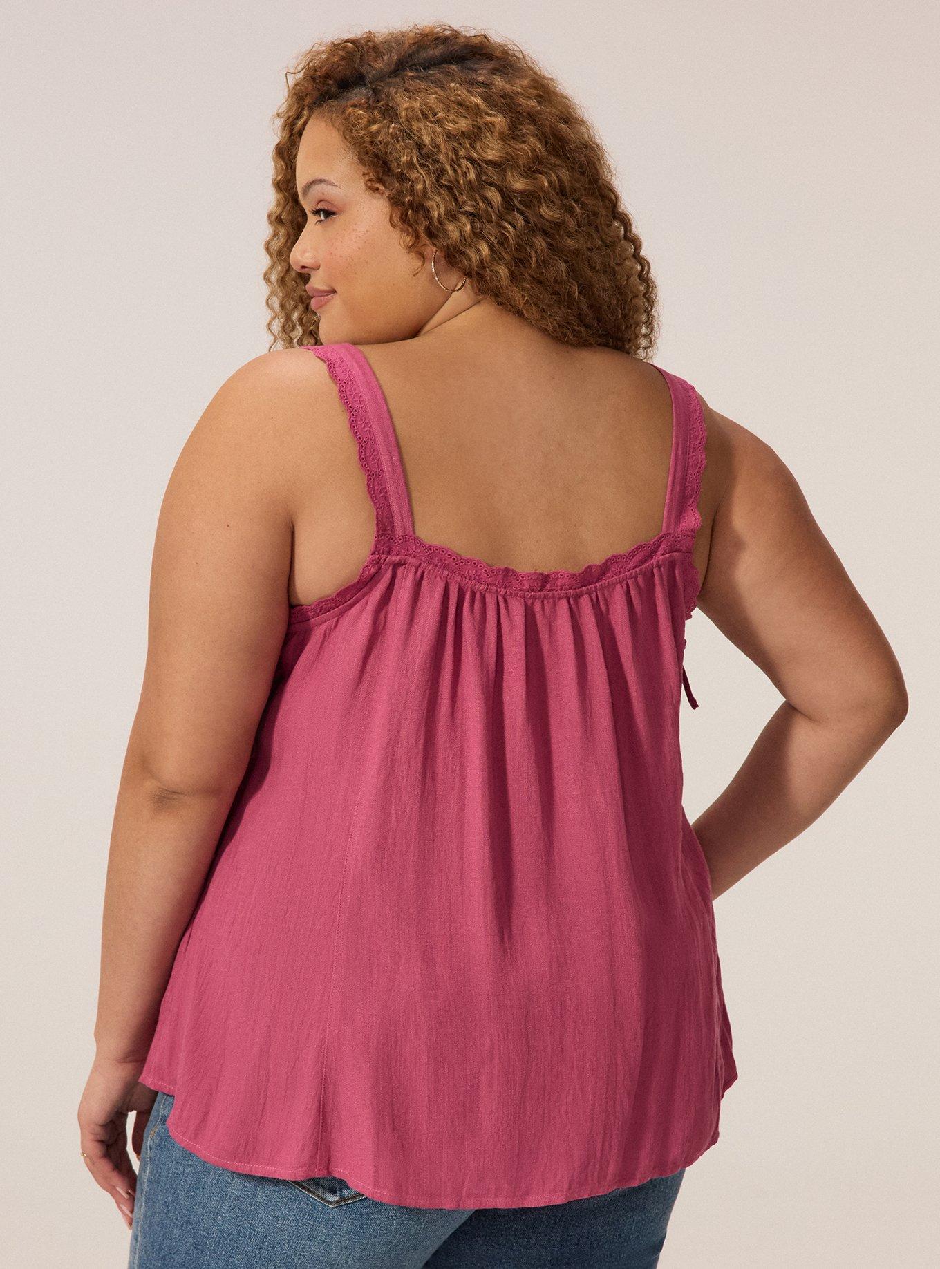 Festi Square Neck Tie Side Tank, RED VIOLET, alternate