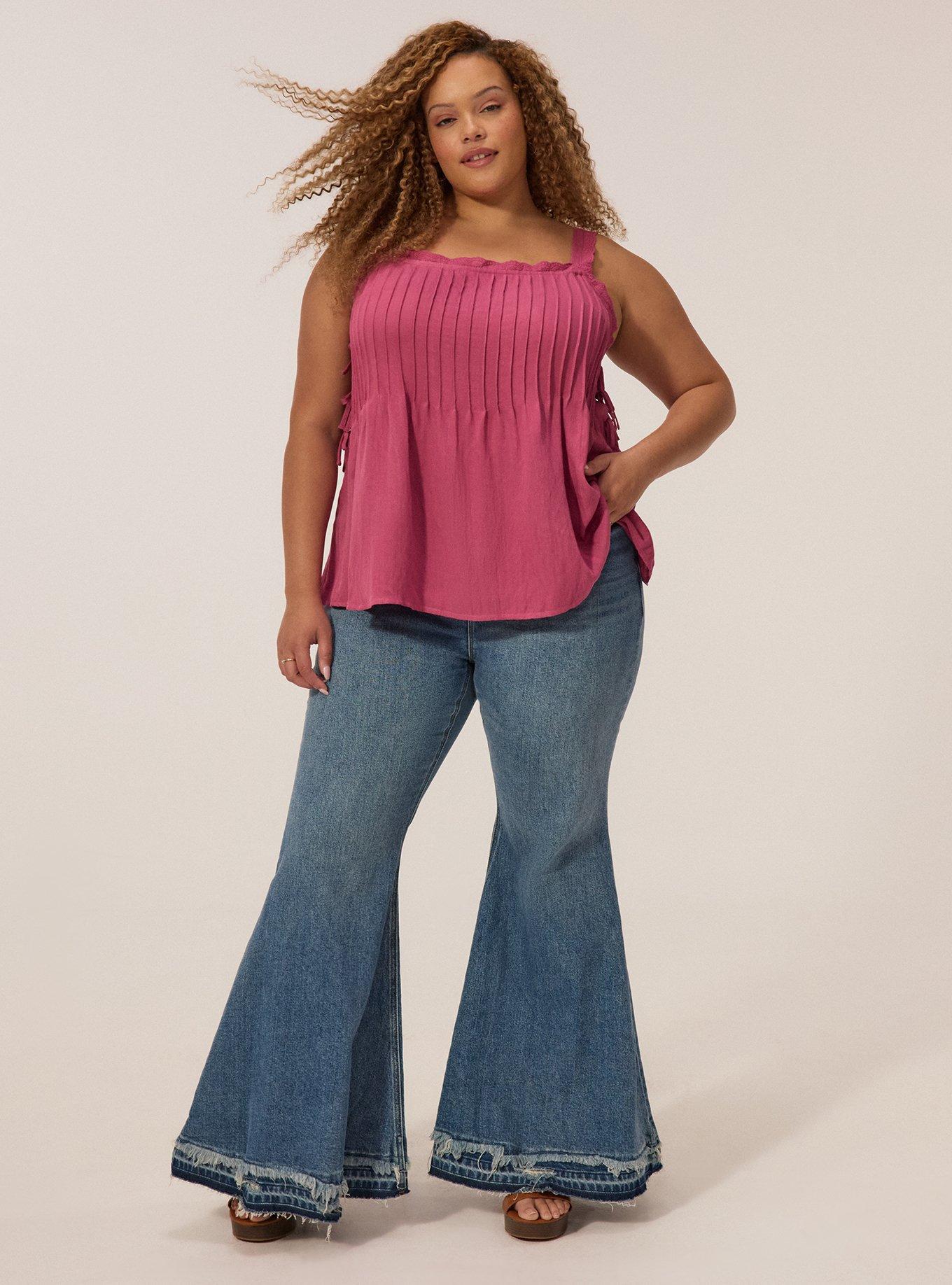 Festi Square Neck Tie Side Tank, RED VIOLET, hi-res