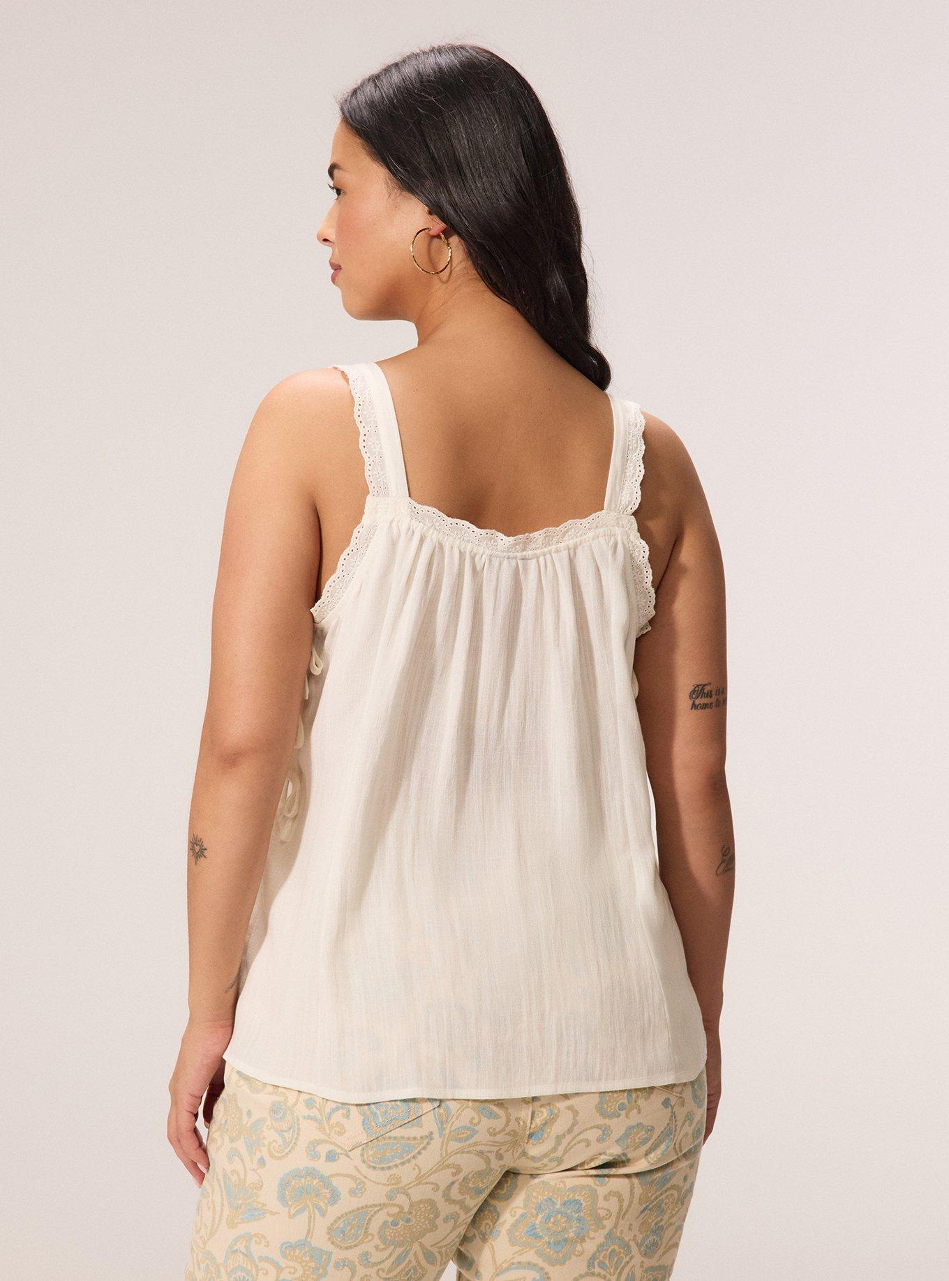 Festi Square Neck Tie Side Tank, MARSHMALLOW, alternate