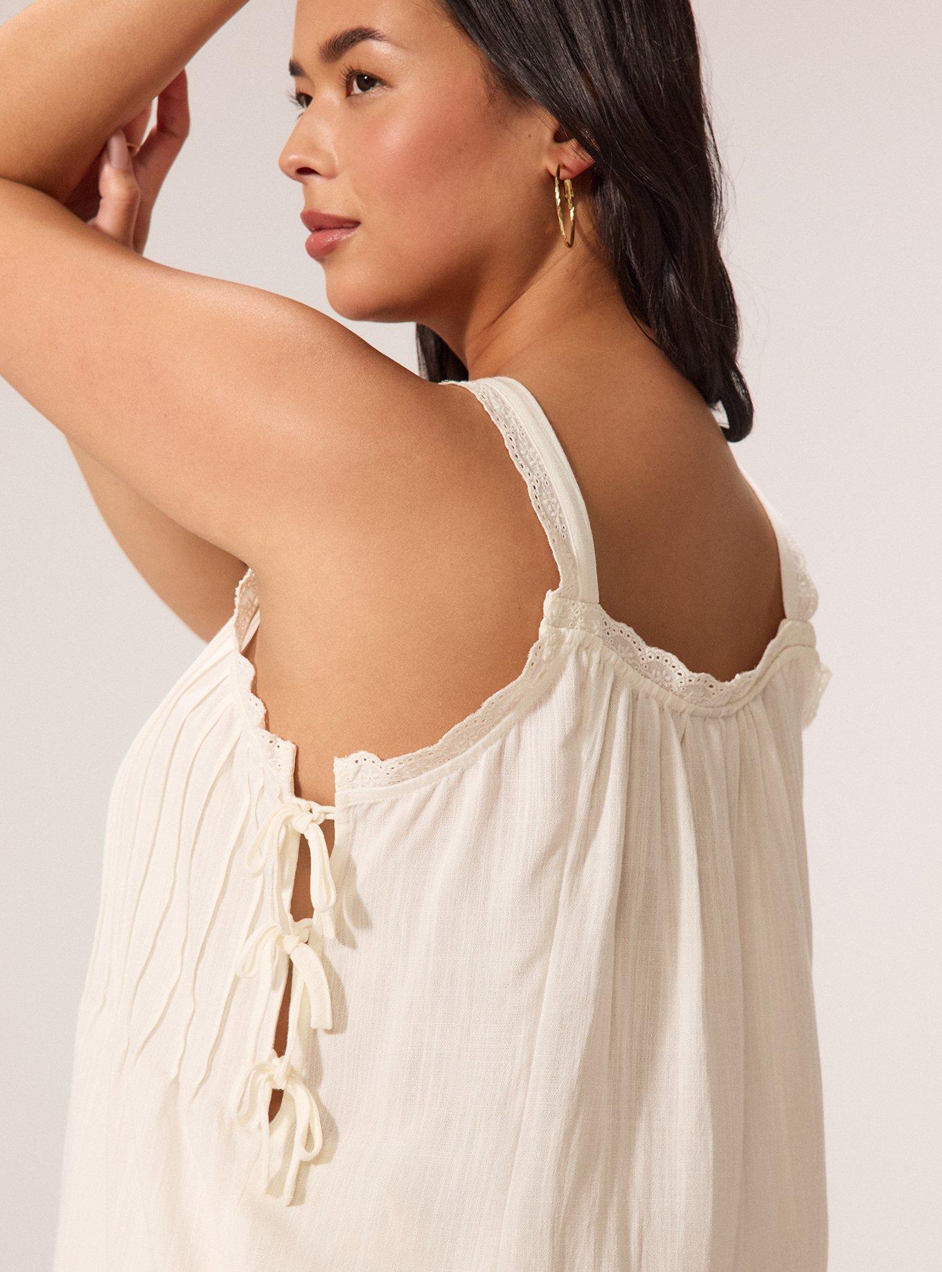 Festi Square Neck Tie Side Tank, MARSHMALLOW, alternate