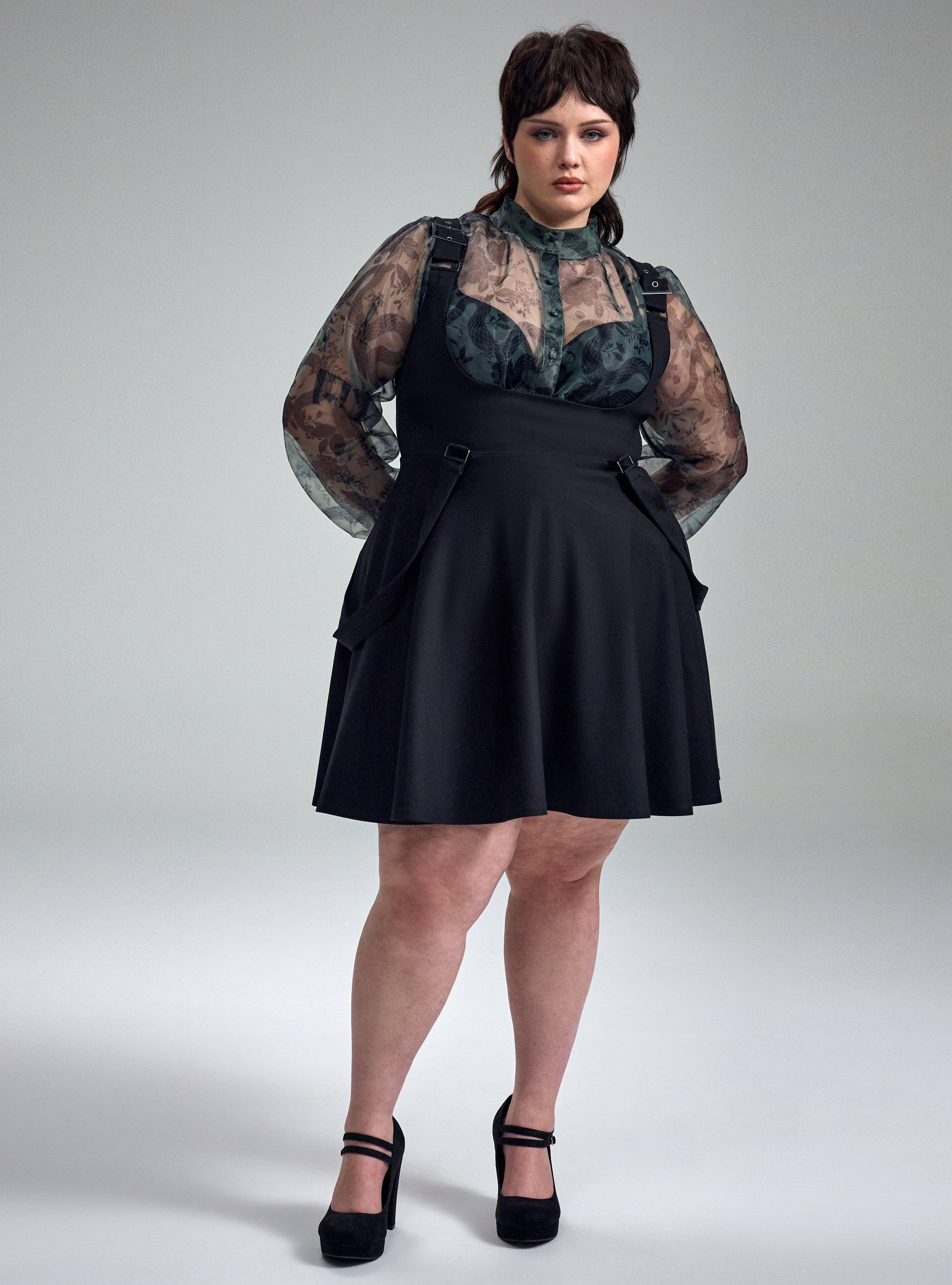 Nightfall High Neck Button Up Organza Top, SNAKE FLORAL GREEN, alternate